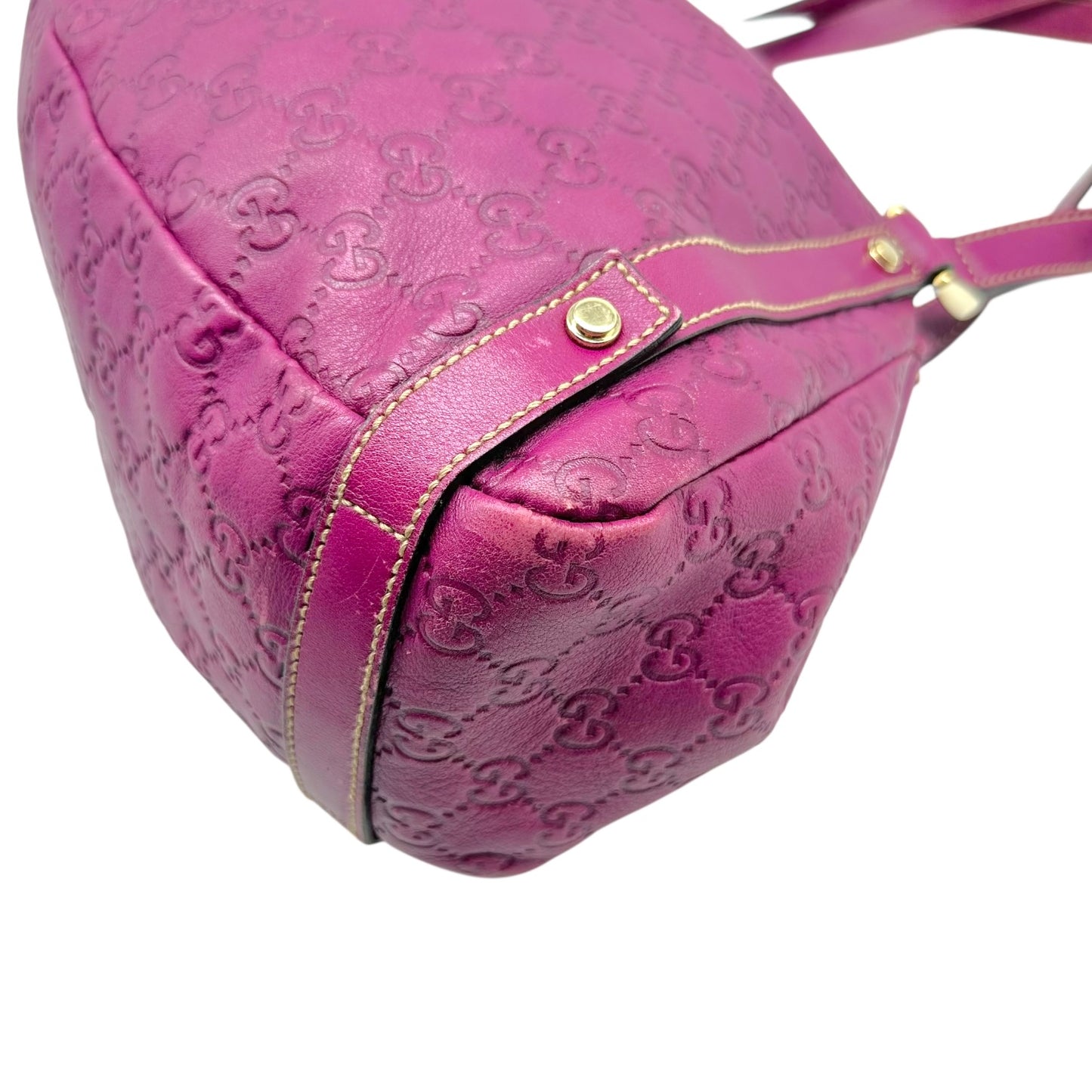 Gucci Magenta Guccissima Monogram Shima Shoulder Bag