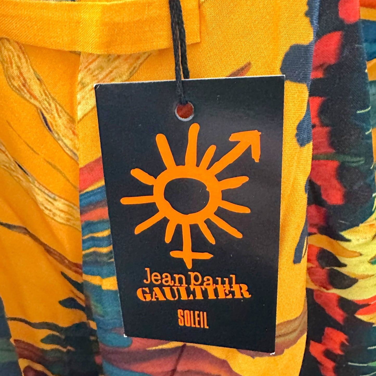 Jean Paul Gaultier Halter Mini Dress Multicolor Feather Print