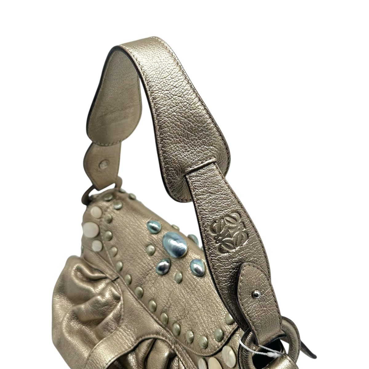 Loewe Metallic Leather Shoulder Bag with Mother of Pearl