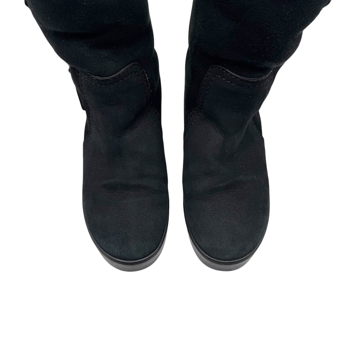 Louis Vuitton Black Sheepskin Ugg Buckle Boots