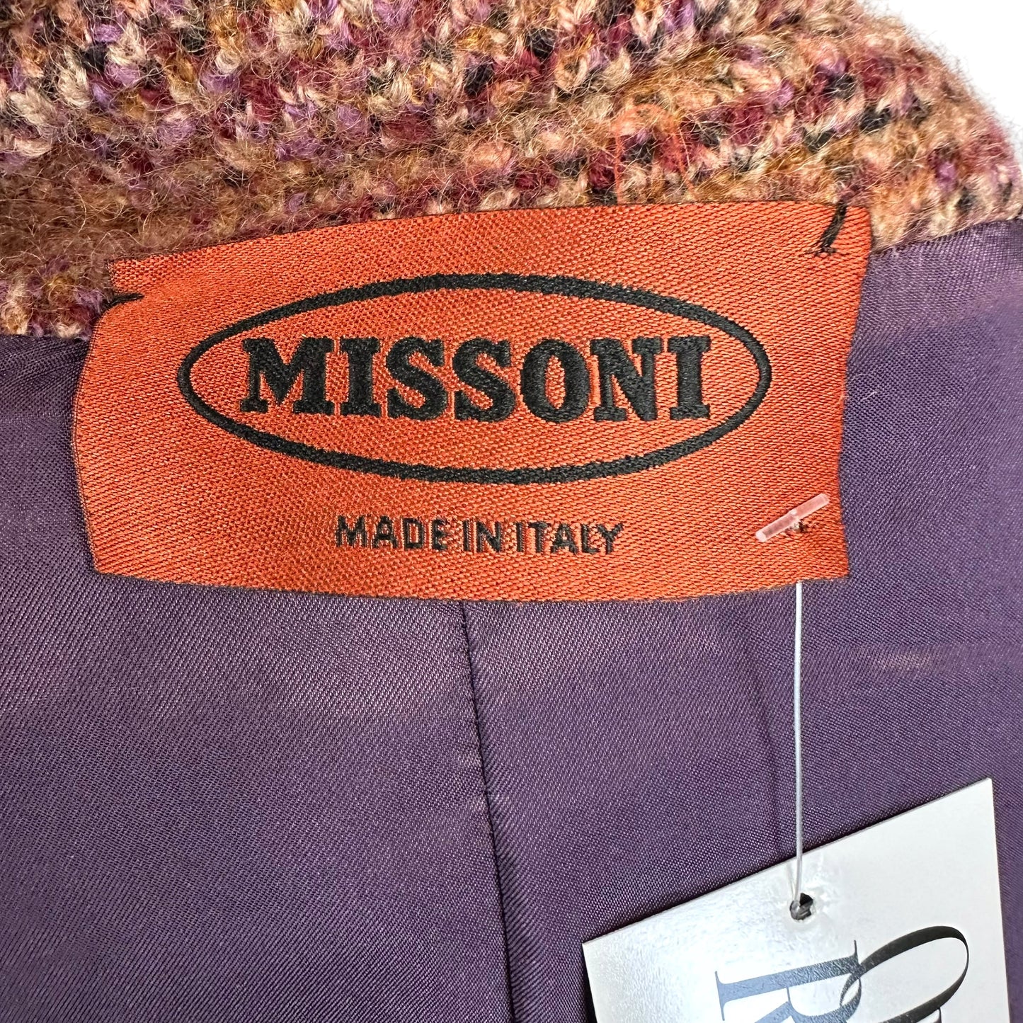 Missoni Pink & Purple Patterned Wool Knit 3/4 Sleeve Jacket