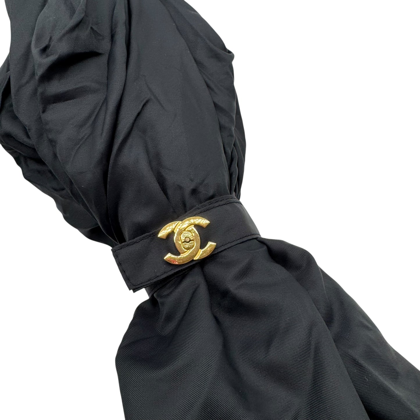 Chanel Black CC Turnlock Umbrella & Quilted Matelasse Case