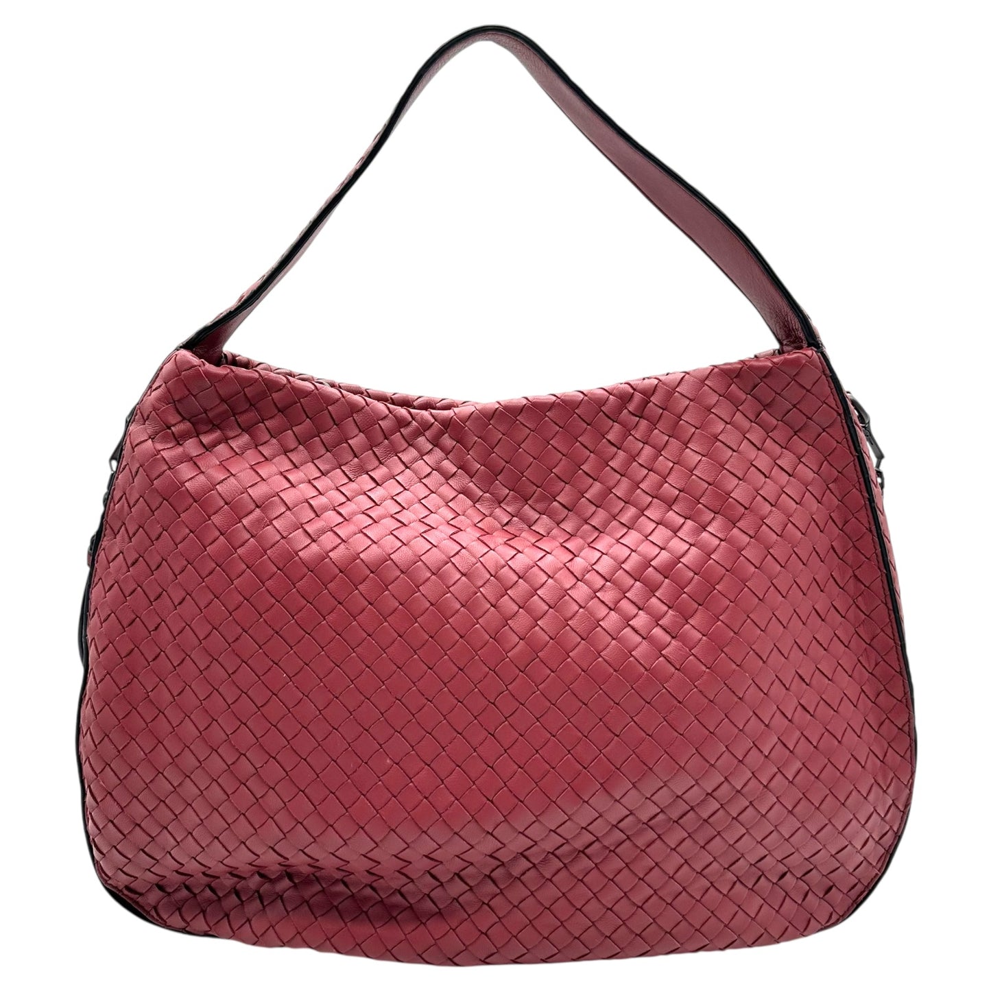 Bottega Veneta Dark Red Intrecciato 2-Way Hobo Bag