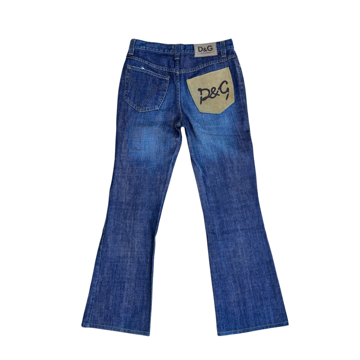 Dolce & Gabbana Dark Wash Denim Jeans With Suede Pocket