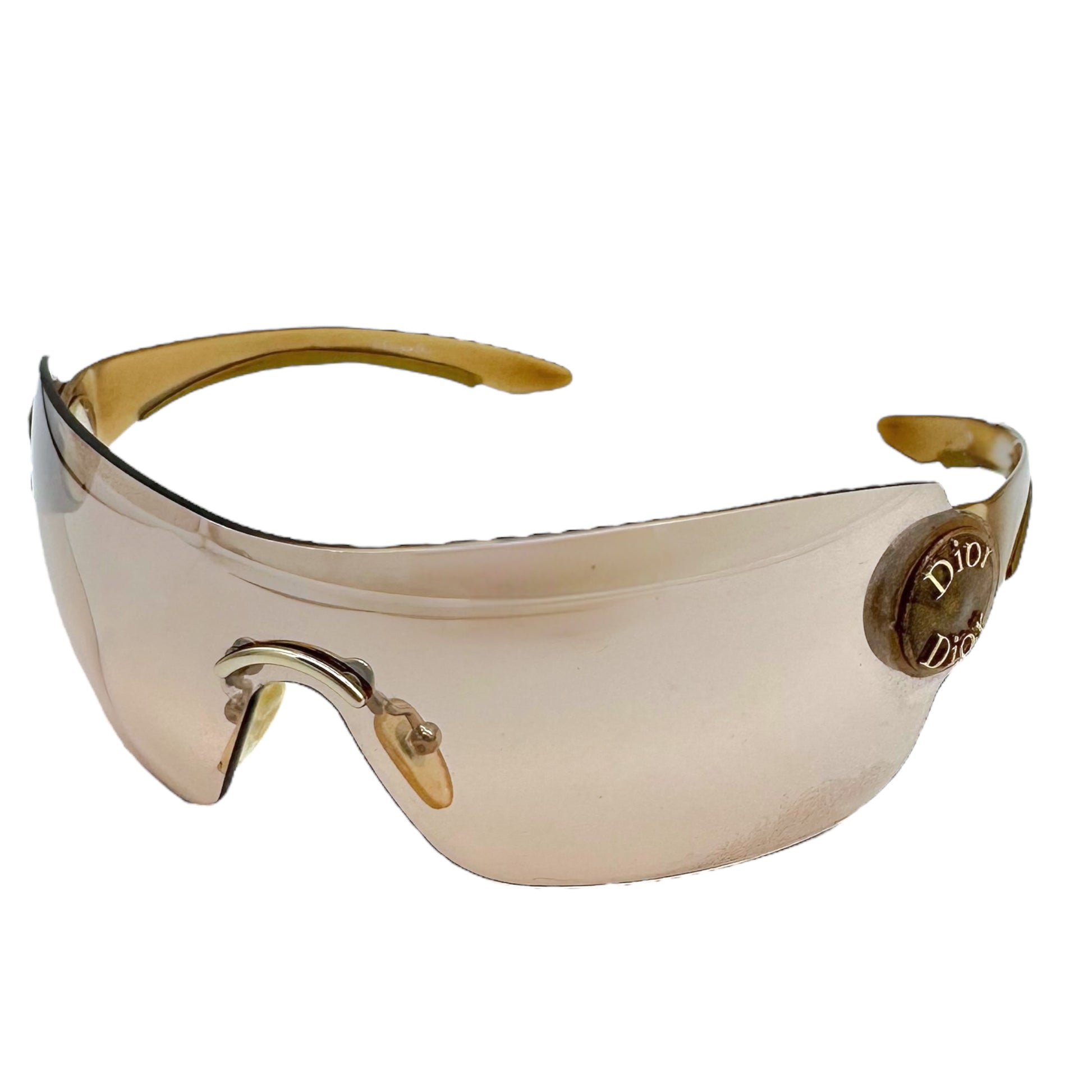 Christian Dior Schlak2 Beige Rare Folding Shield Sunglasses - Outfit Repeater