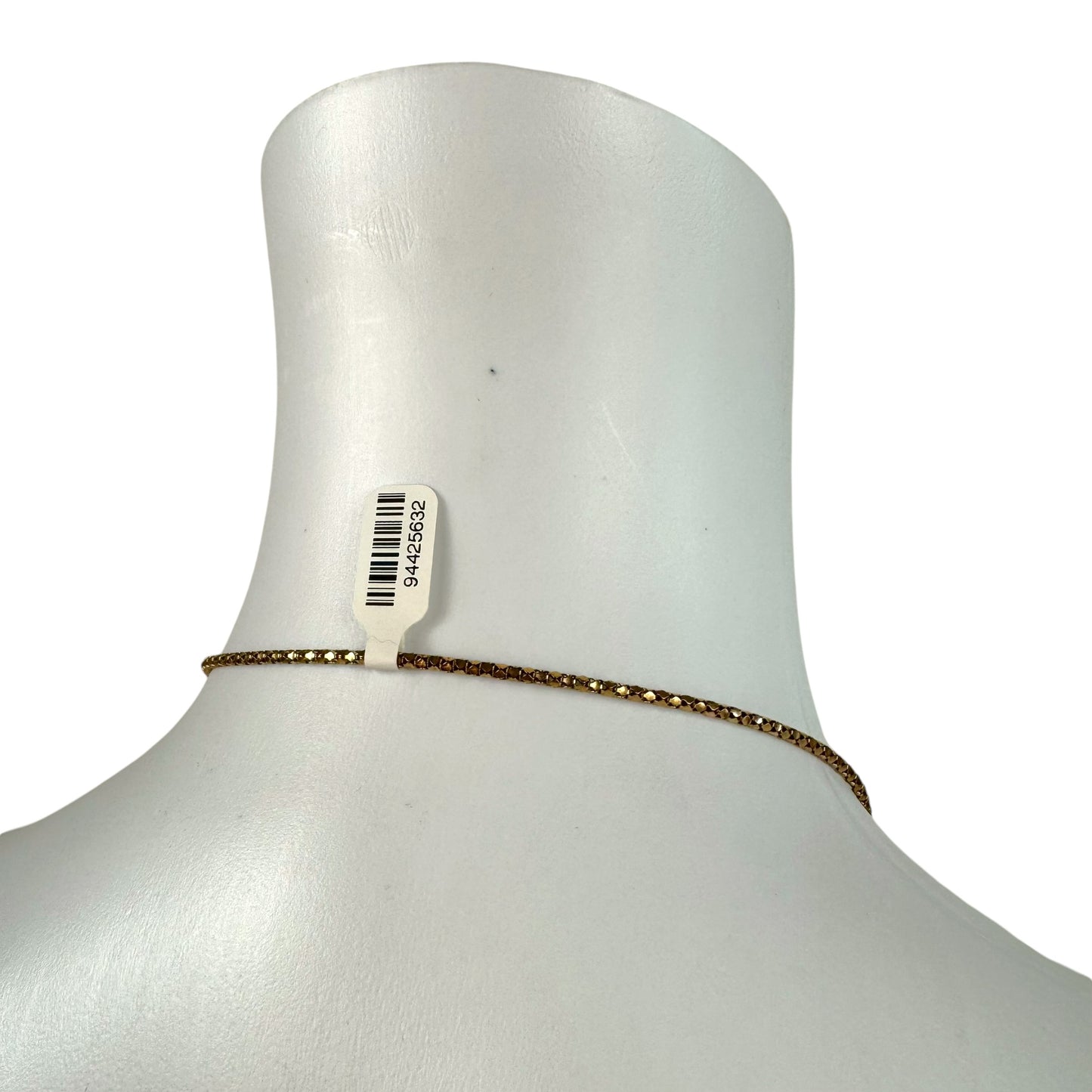 Christian Dior Gold Logo Charm Crystal Long Layered Necklace