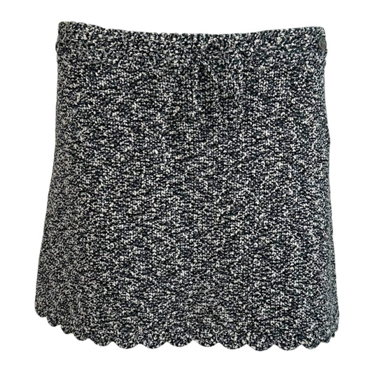 Chanel Black & White Scalloped Hem Cotton Knit Mini Skirt