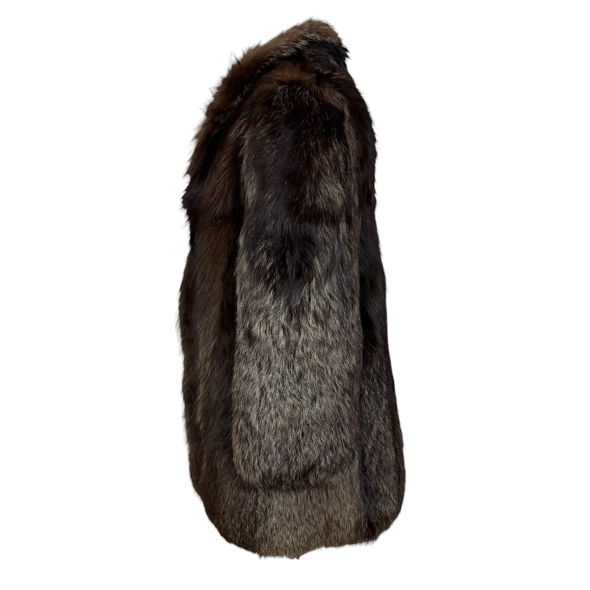 Saga Fox Mid-Length Coat Silver Brown Fox Fur
