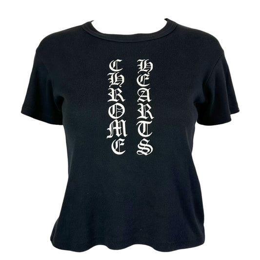 Chrome Hearts Vintage Black & White Spell-Out Logo T-Shirt