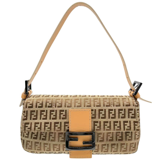 Fendi Tan Zucchino Monogram Baguette Bag