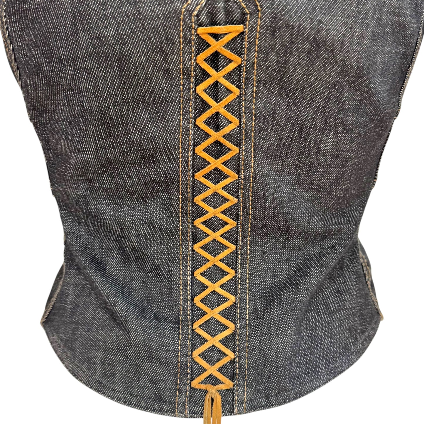 Dolce & Gabbana Denim Butterfly Patchwork Vest Top