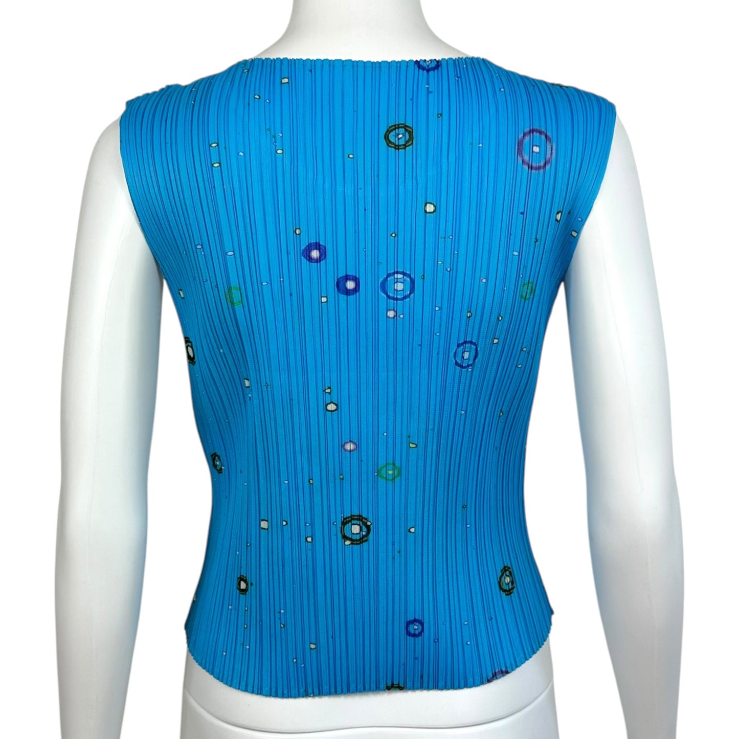 Issey Miyake Pleats Please x Tadanori Yokoo 'Indian / Space' Blue Printed Pleated Tank