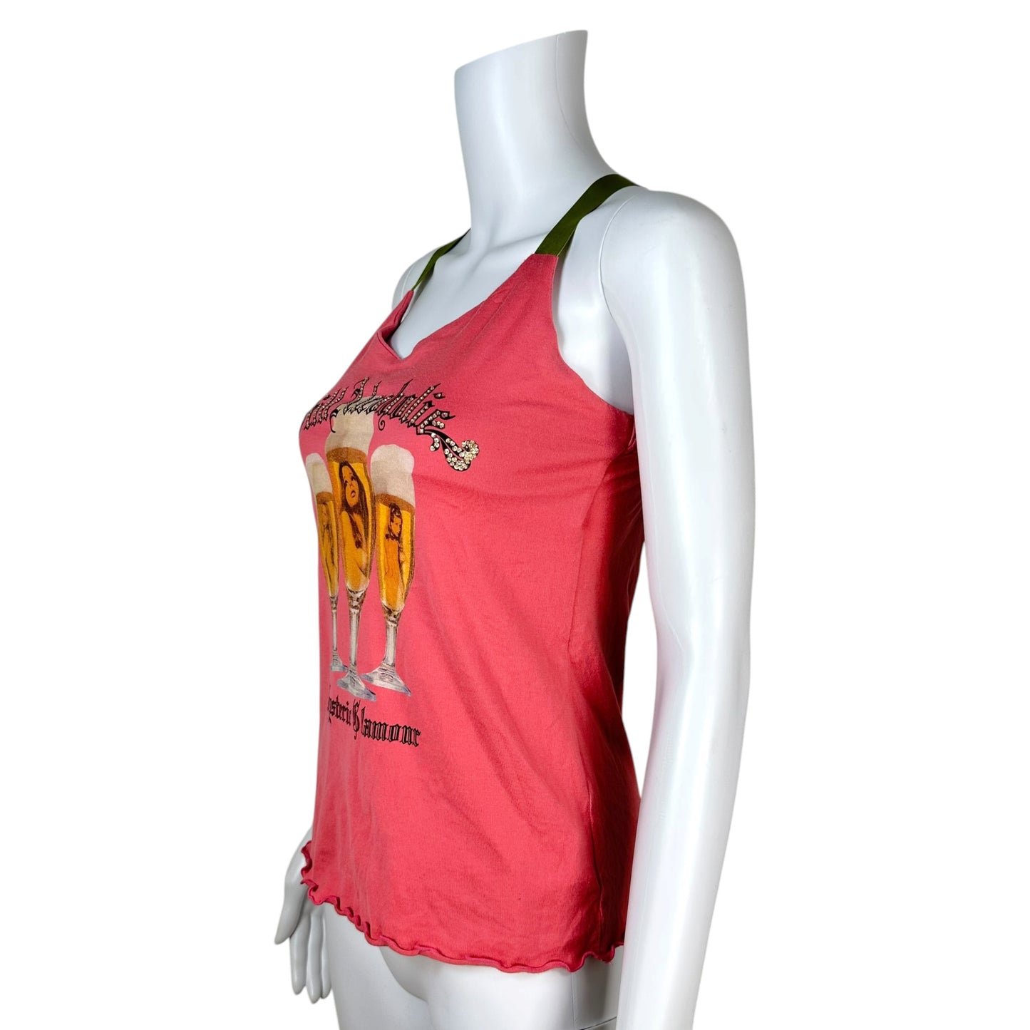 Hysteric Glamour Halter Tank Pink Green Graphic