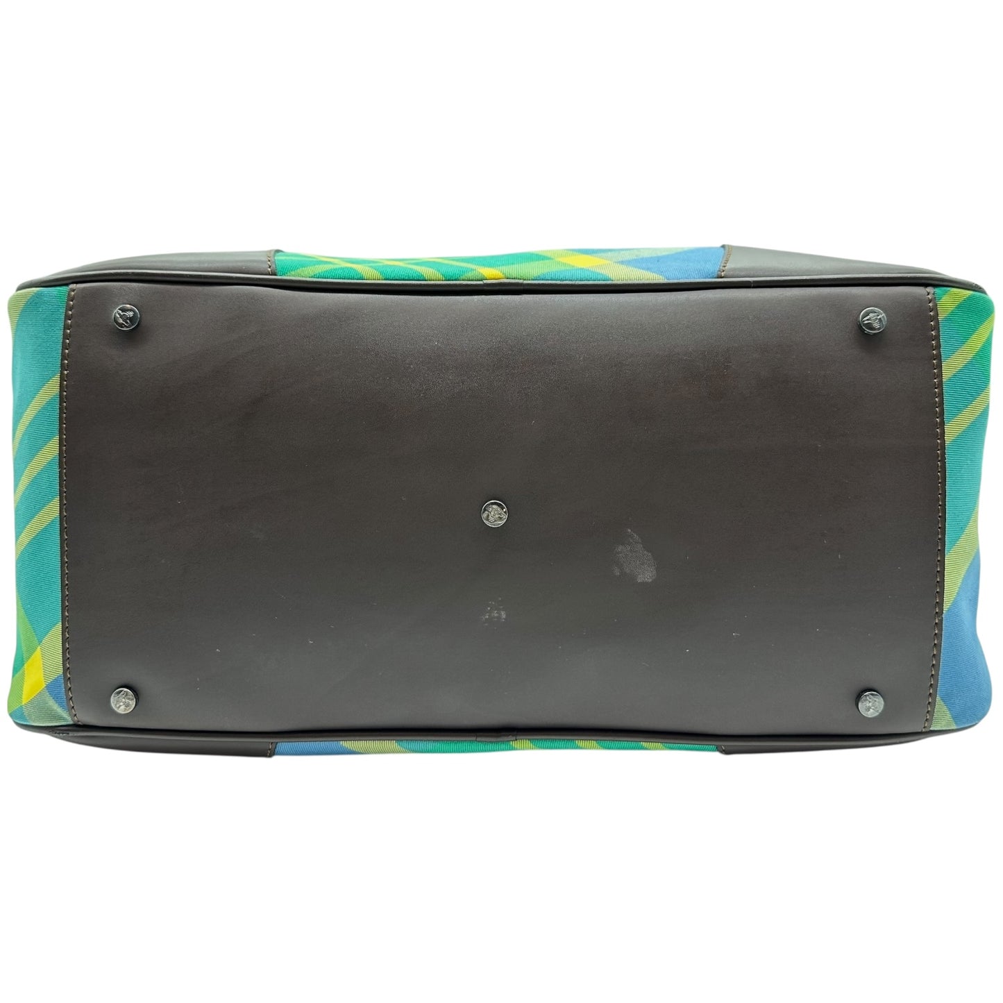 Vivienne Westwood Blue & Green Plaid XL Bowler Bag - Outfit Repeater