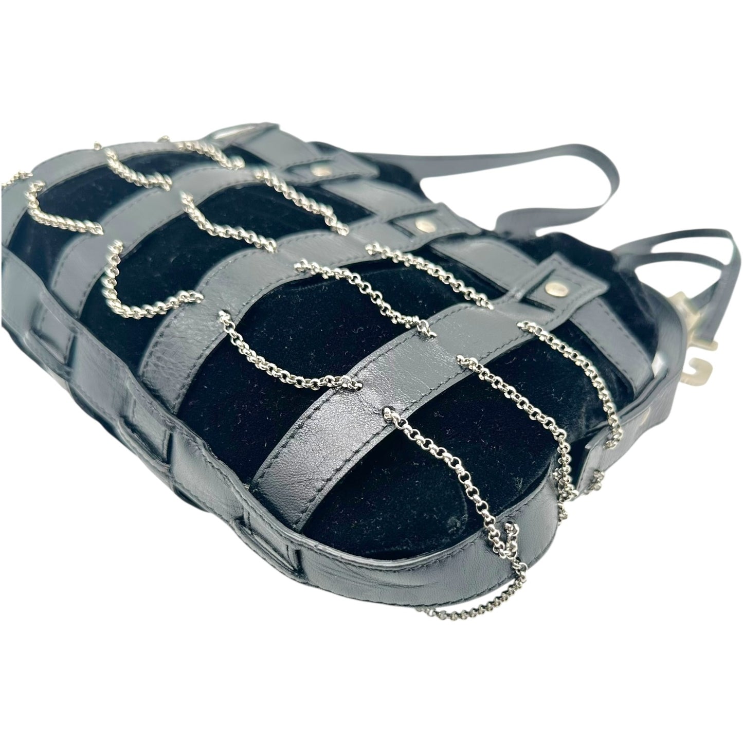 Dolce & Gabbana Black Suede Mini Bag With Chain Accents