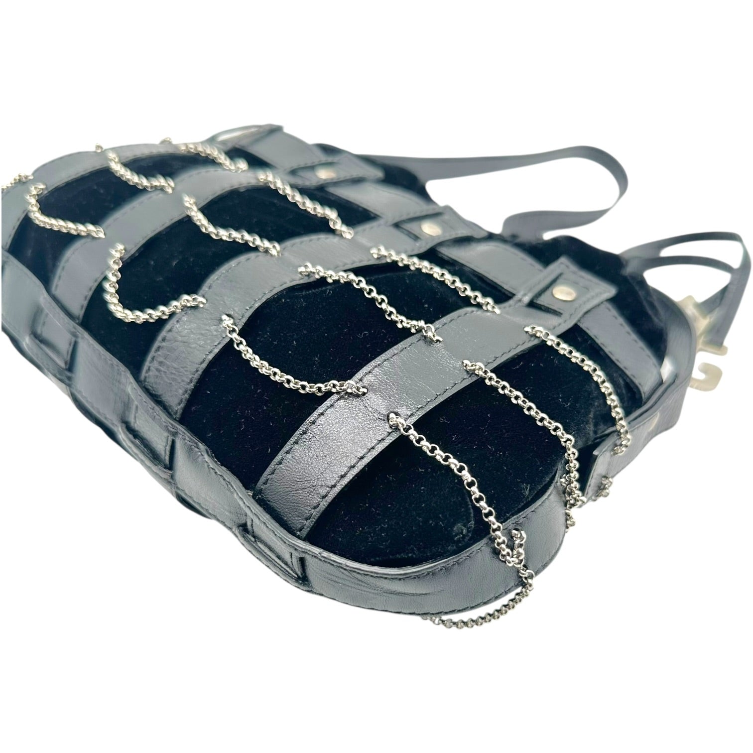 Dolce & Gabbana Black Suede Mini Bag With Chain Accents