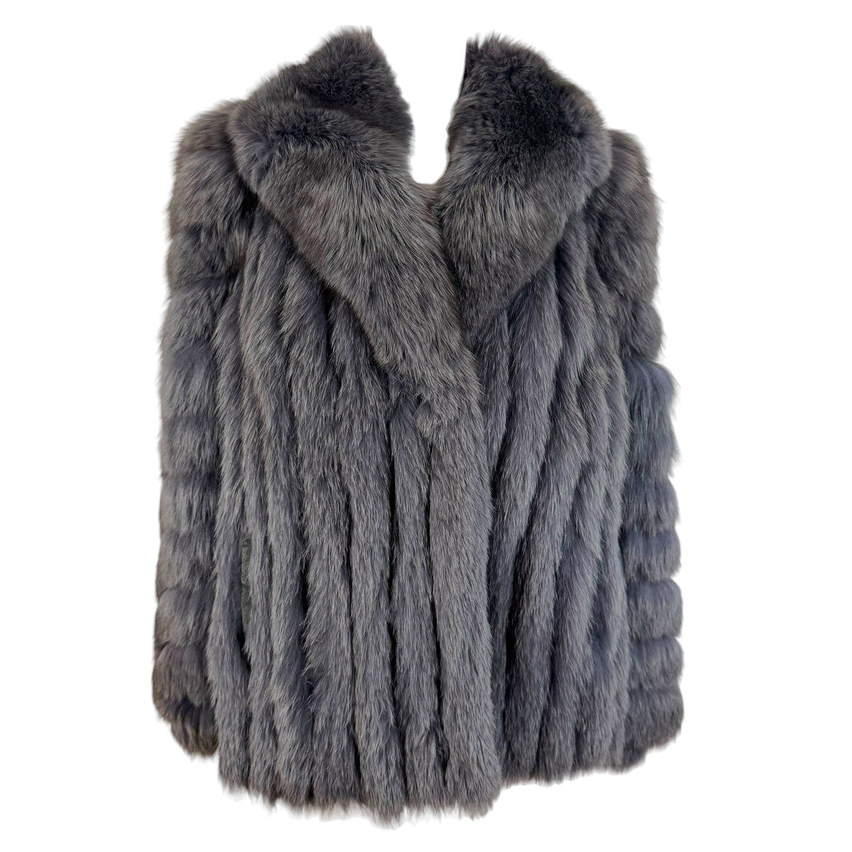 Saga Fox Gray Dyed Fox Fur Coat