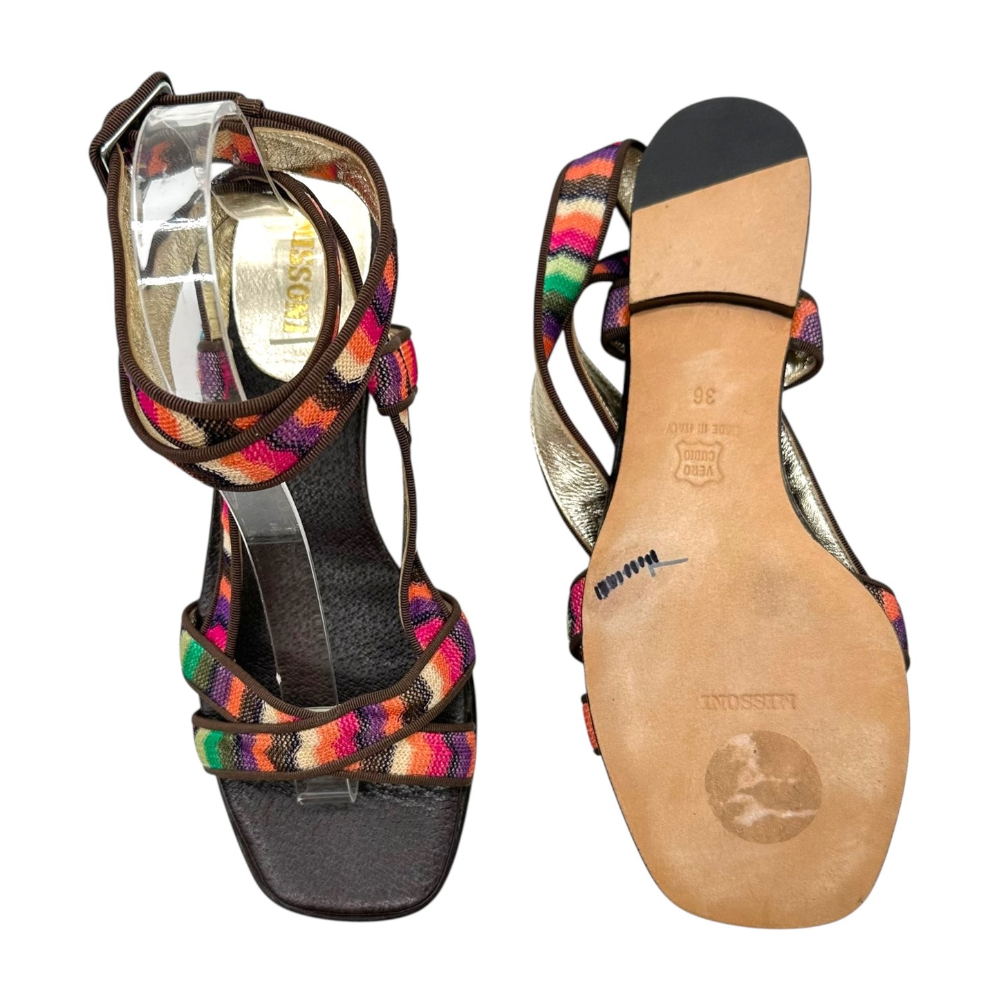 Missoni Multicolor Knit Wrap Sandals