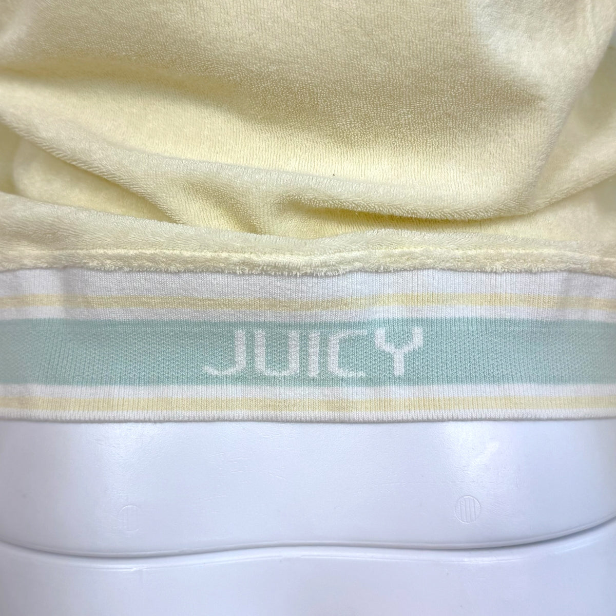Juicy Couture Butter Yellow & Baby Blue Loop Terry Zip-Up Hoodie