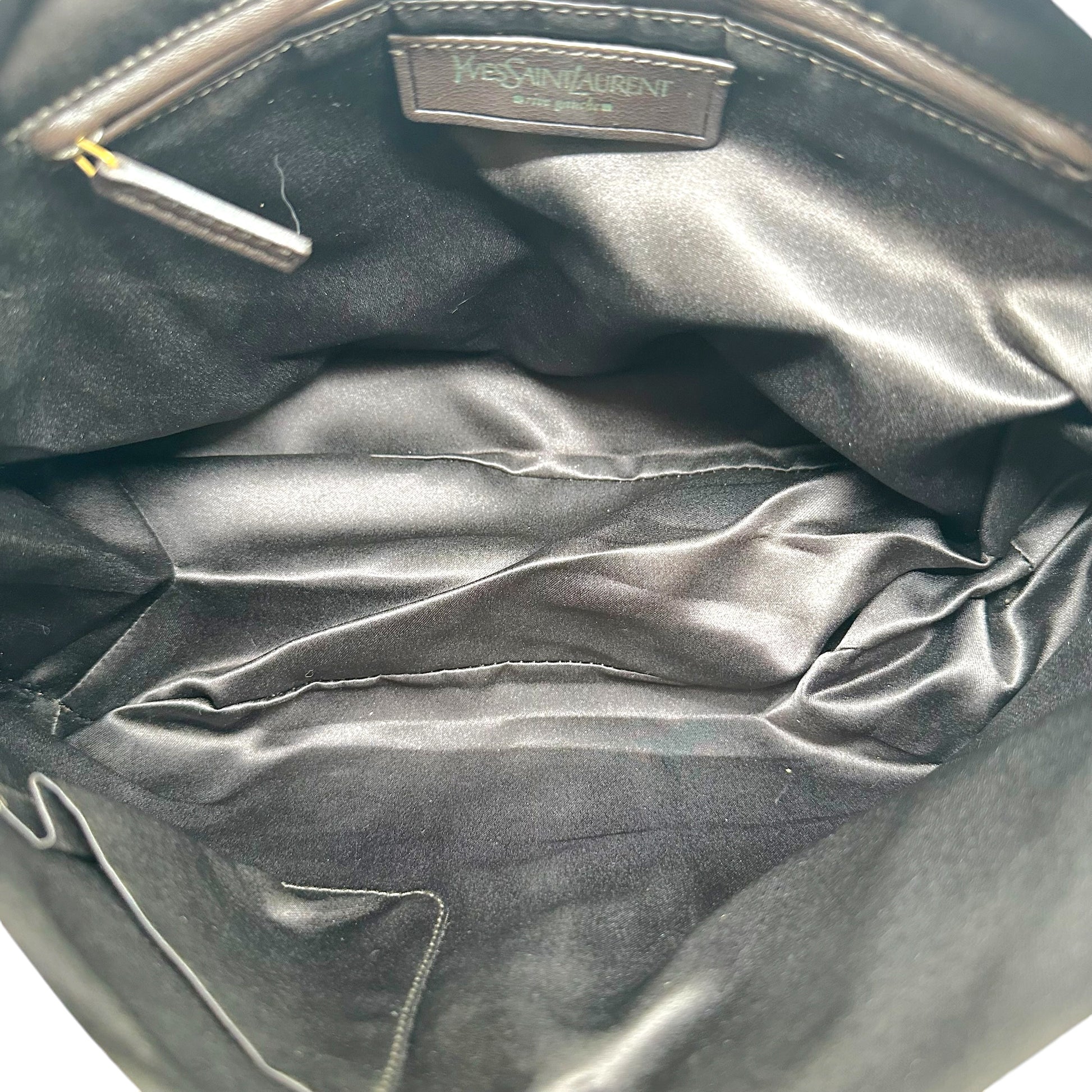 Yves Saint Laurent Brown Suede Cross-Stitch Shoulder Bag