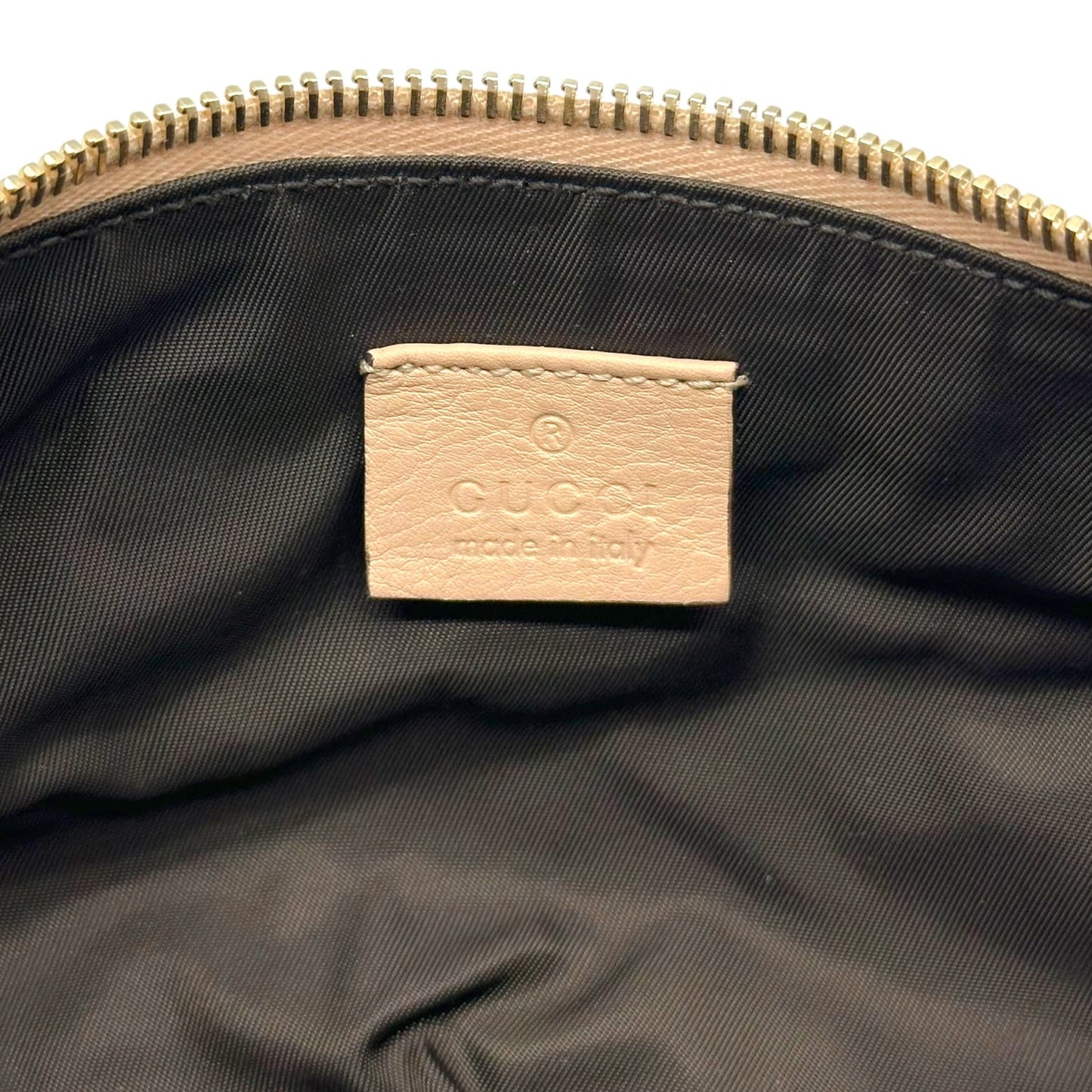 Gucci Light Pink Metallic Monogram Pochette Bag