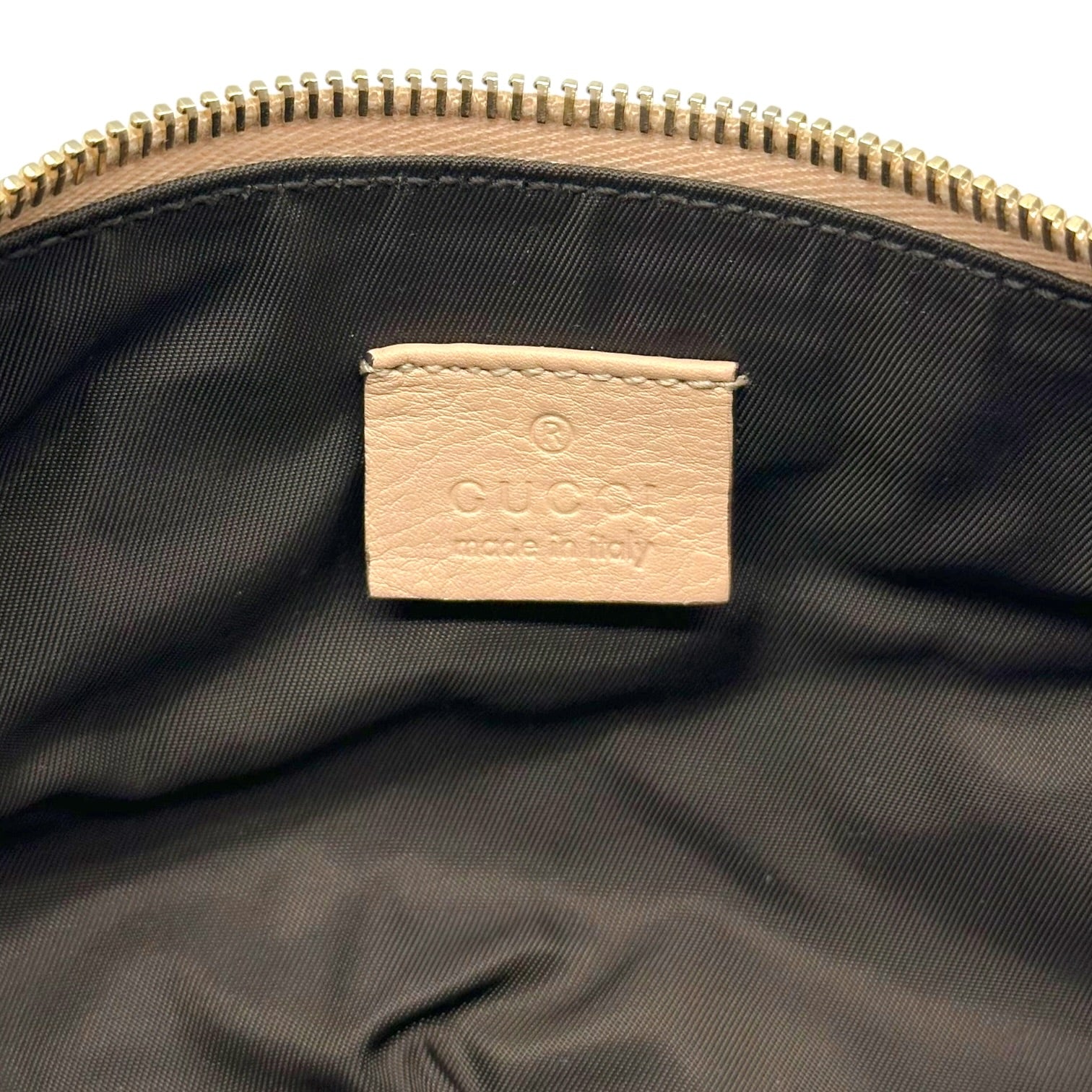 Gucci Light Pink Metallic Monogram Pochette Bag
