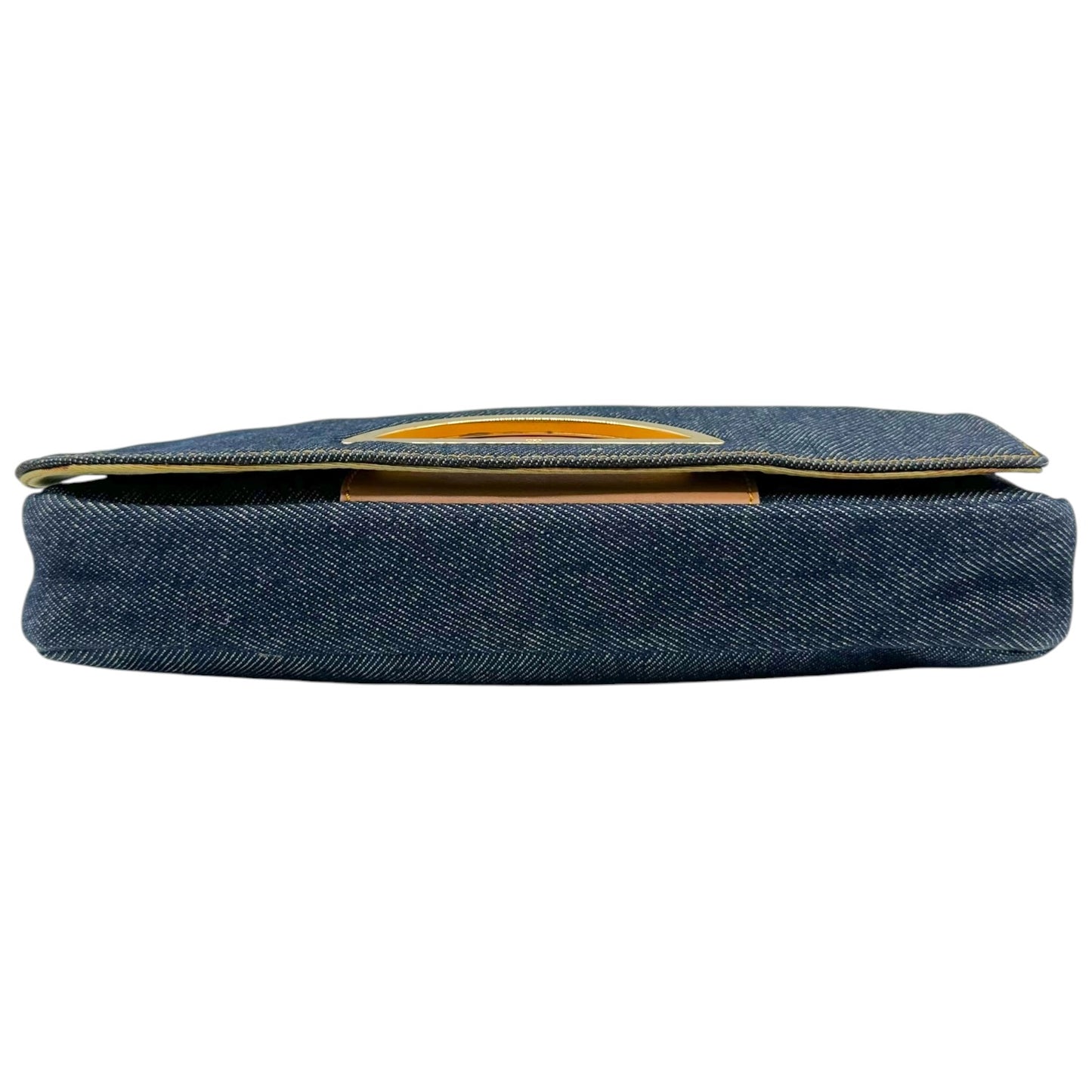 Christian Dior Denim & Tan Leather Malice Pearl Shoulder Bag