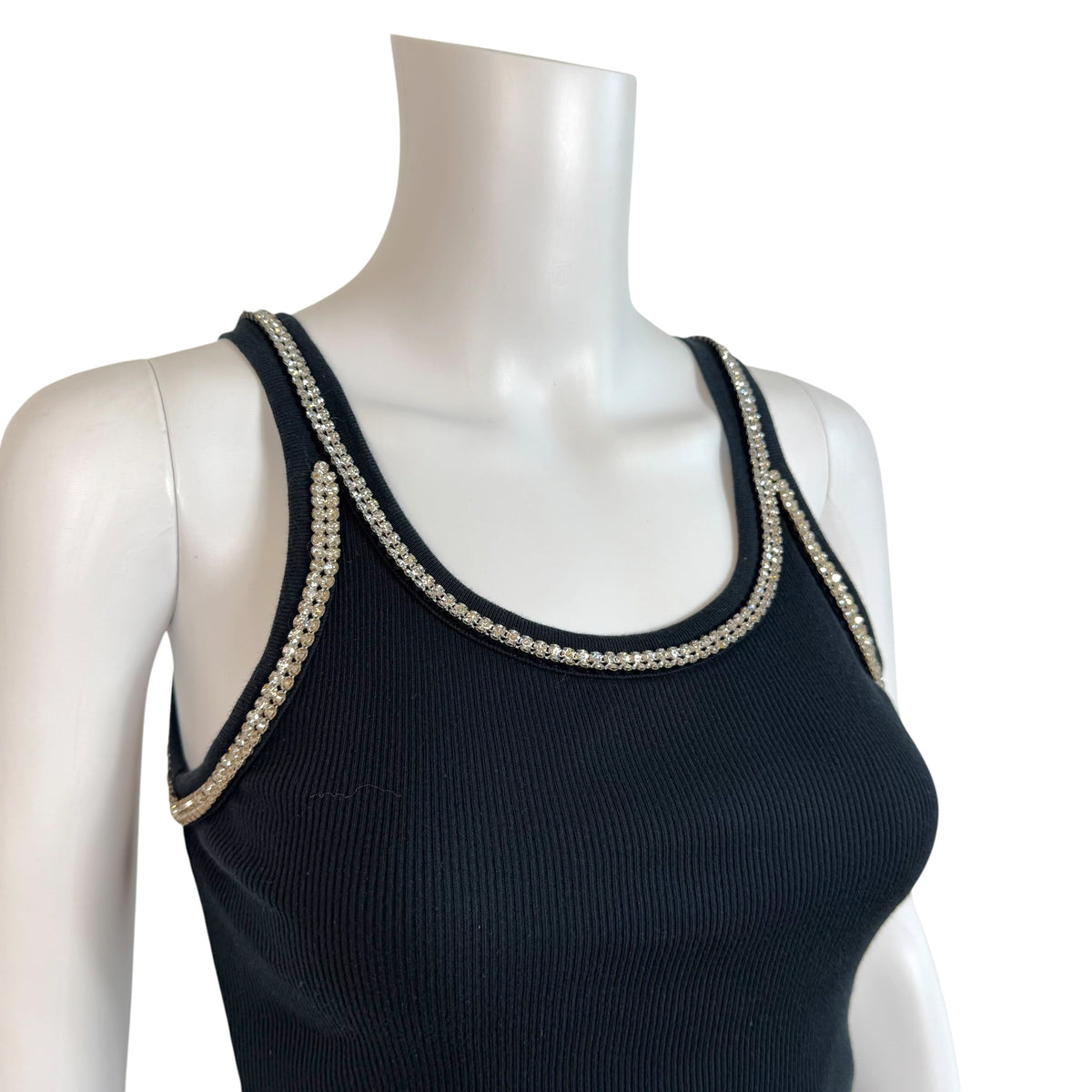 Dolce & Gabbana Black Rhinestone Logo Graphic Tank