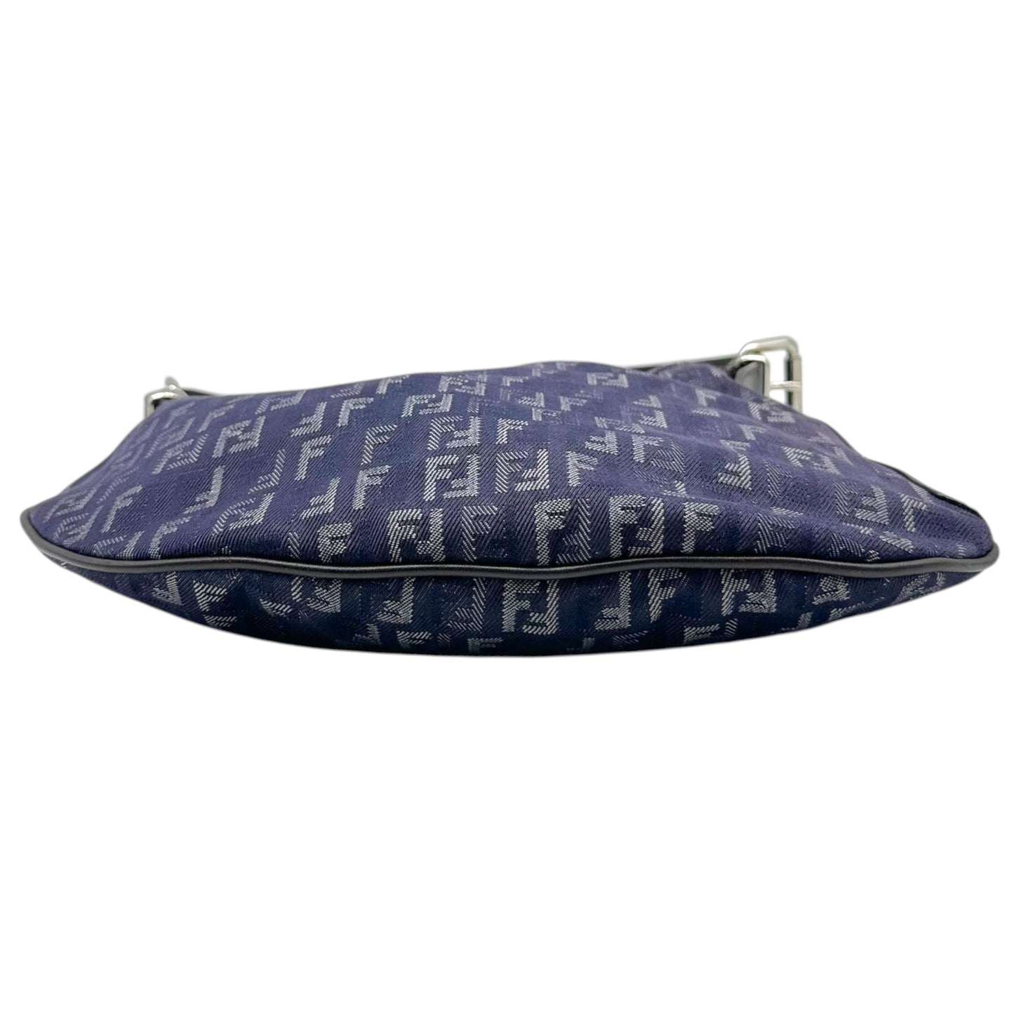 Fendi Medium Oyster Shoulder Bag Indigo Denim Monogram
