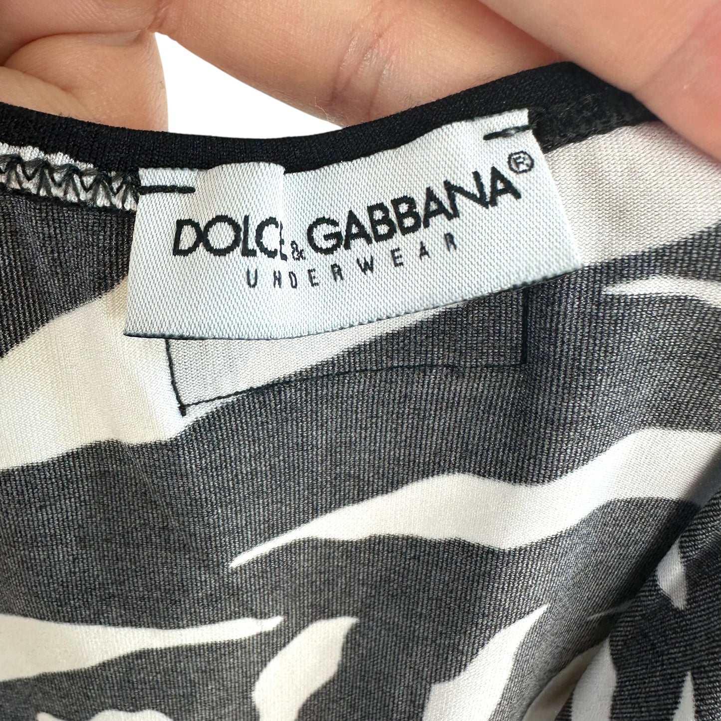 Dolce & Gabbana Zebra Print Tank Top Black White Fitted