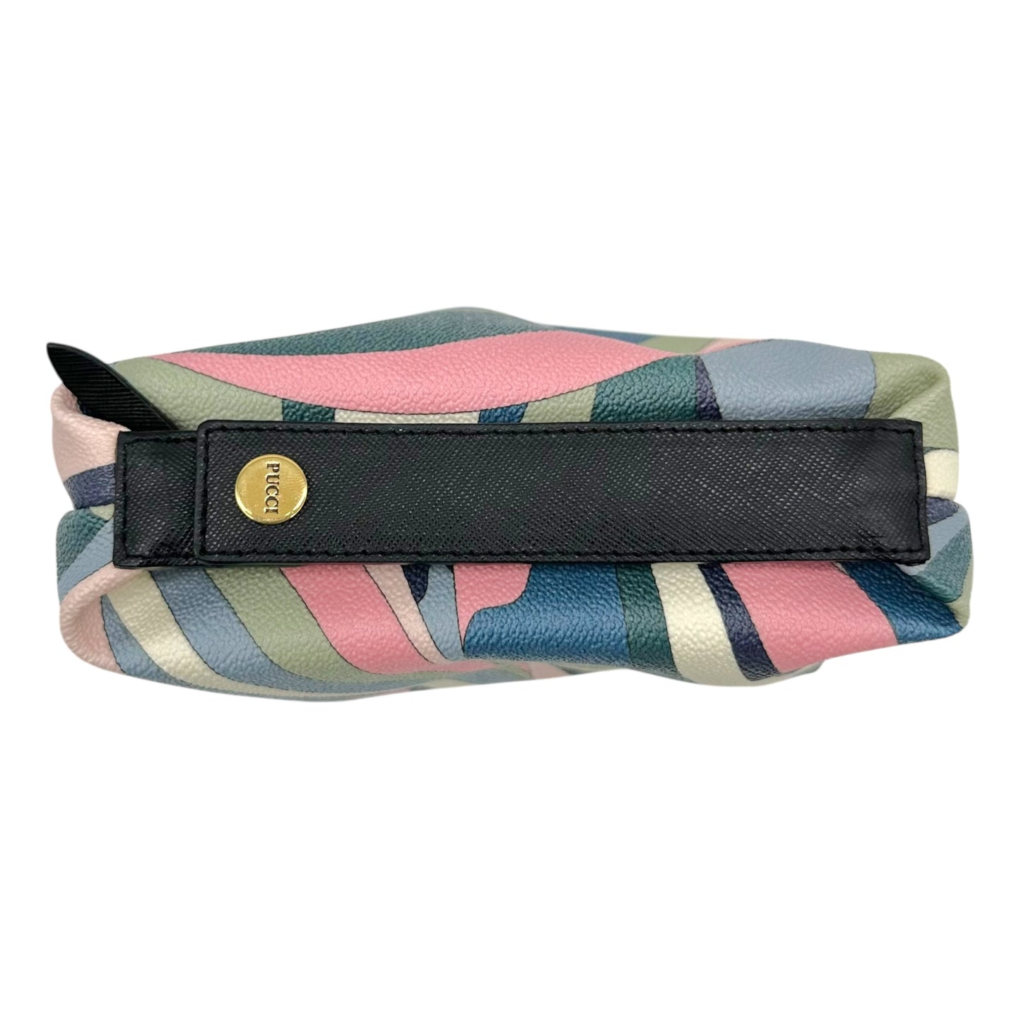 Emilio Pucci Pink & Gray Printed Coated Canvas Pochette Bag