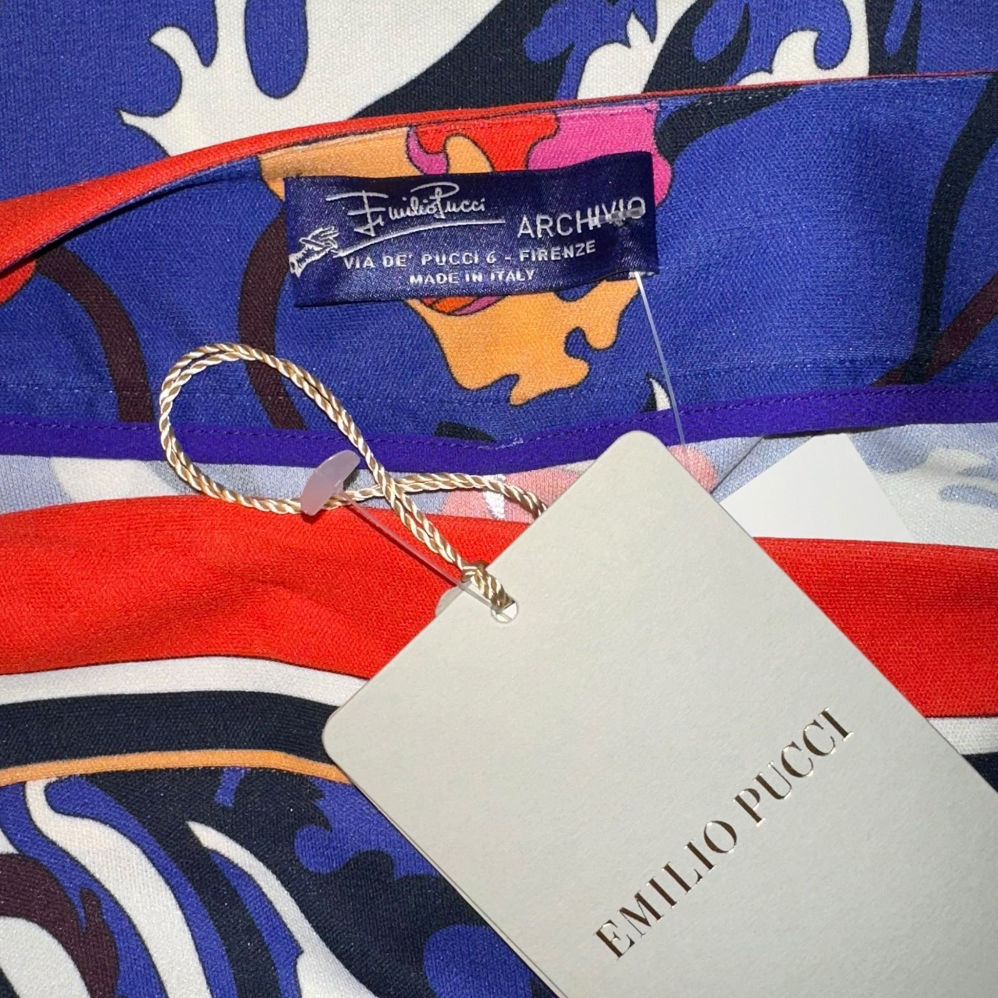 Emilio Pucci Archive Blue & Orange Floral Print Midi Wrap Skirt NEW - Outfit Repeater