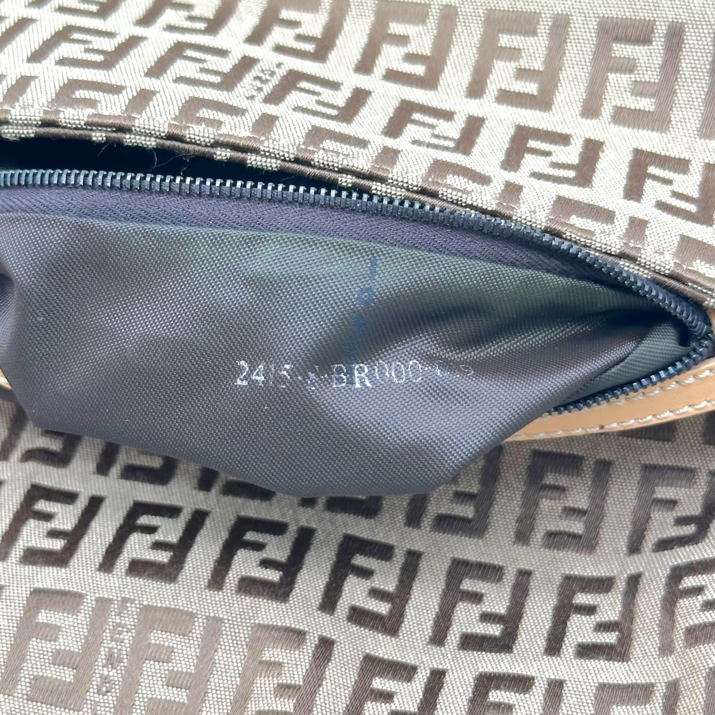 Fendi Baguette Bag Tan Zucchino Monogram Fabric