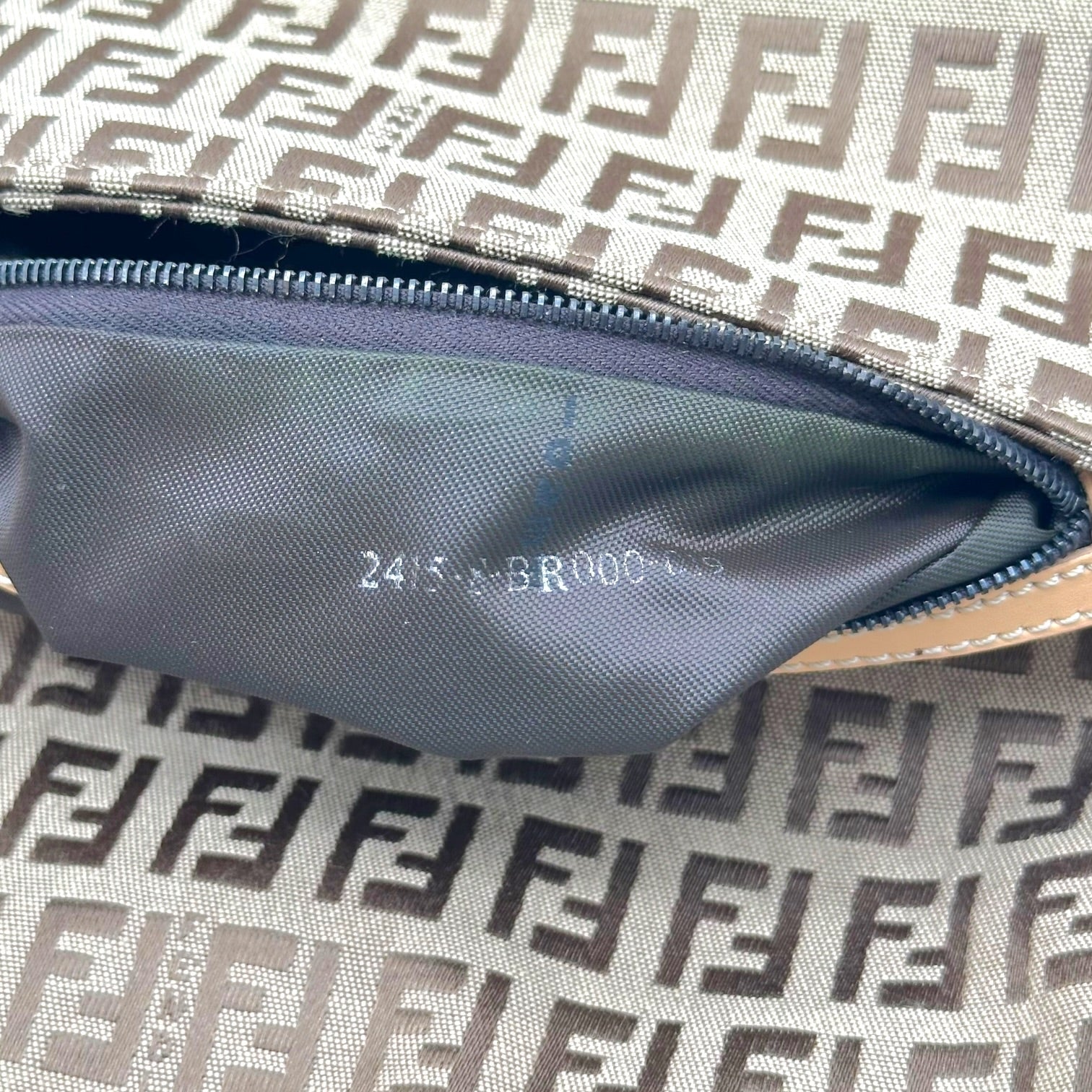 Fendi Baguette Bag Tan Zucchino Monogram Fabric