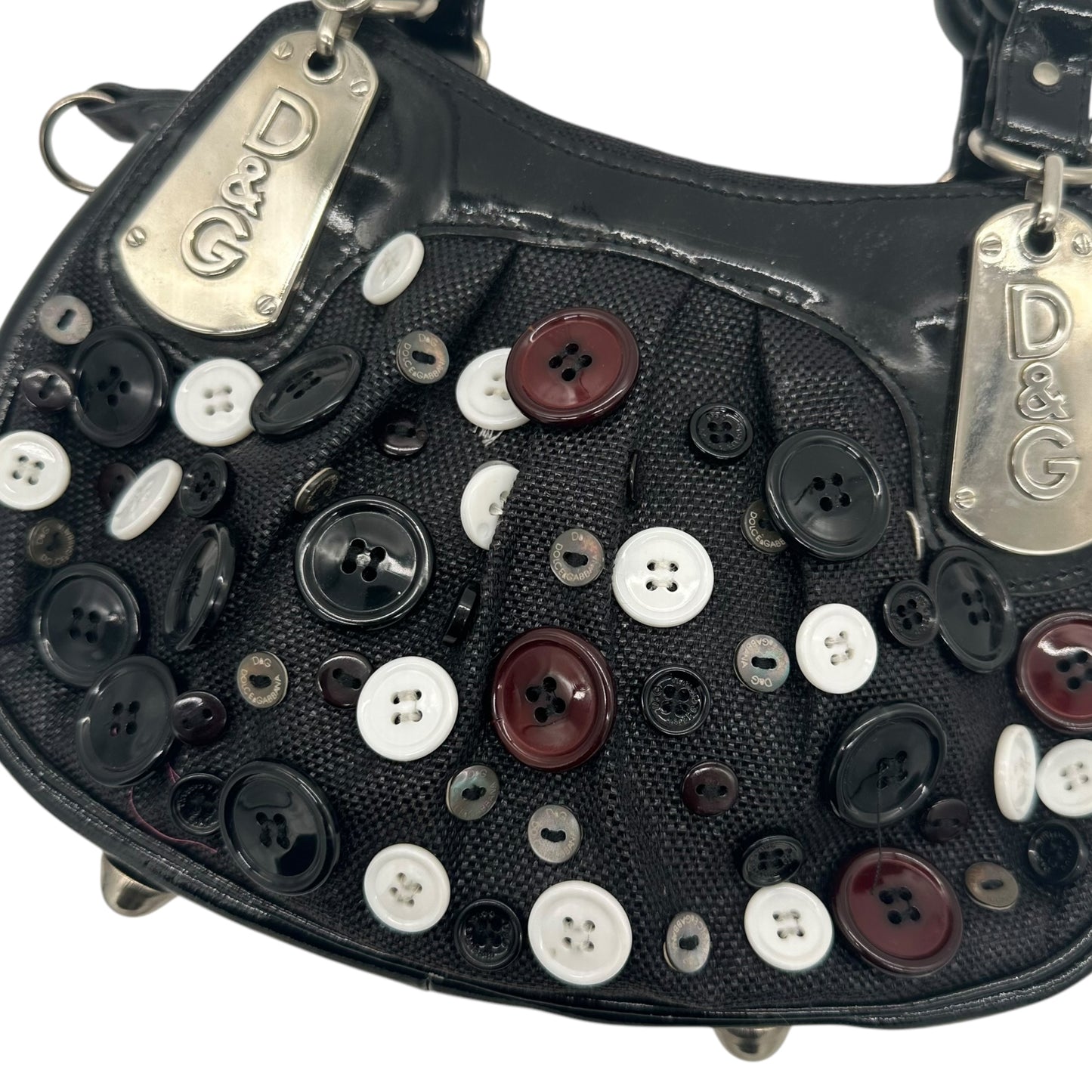 D&G Dolce & Gabbana Button Embellished 2-Way Mini Bag - Outfit Repeater