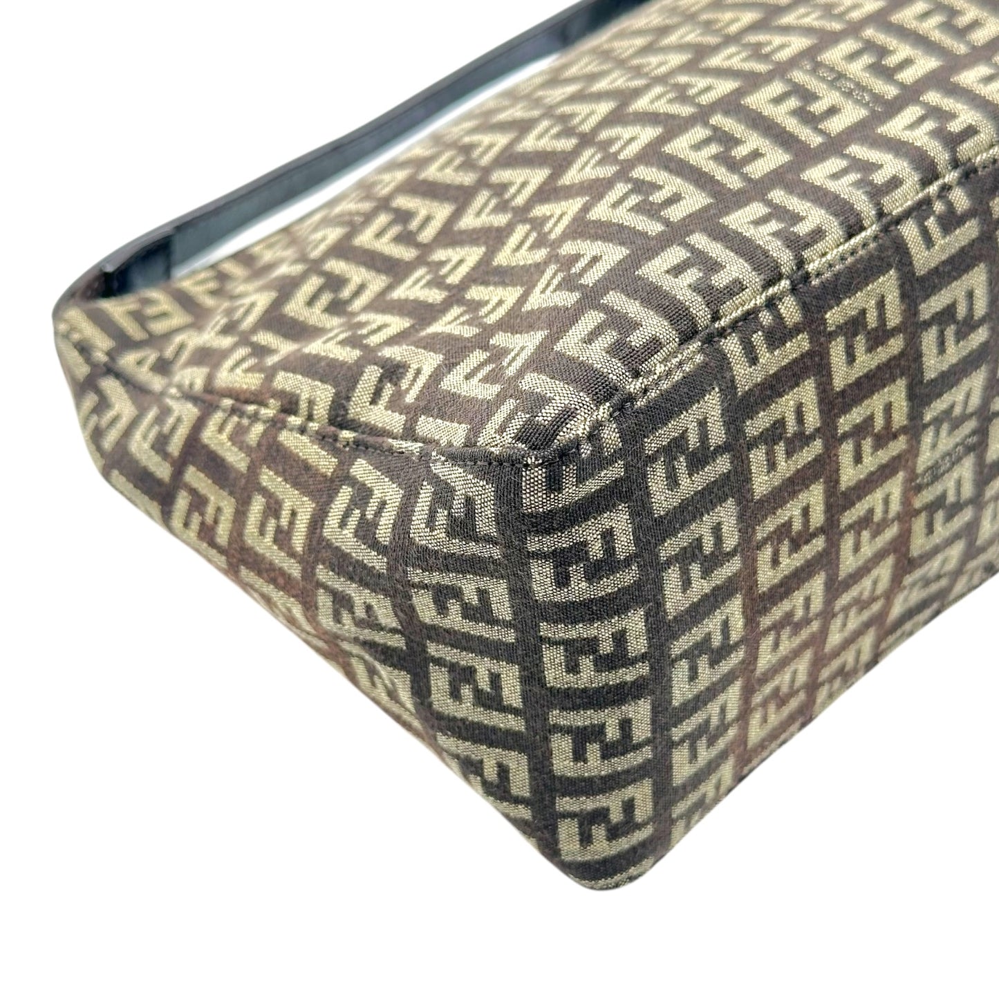 Fendi Brown & Tan Zucchino Monogram Pochette Handbag