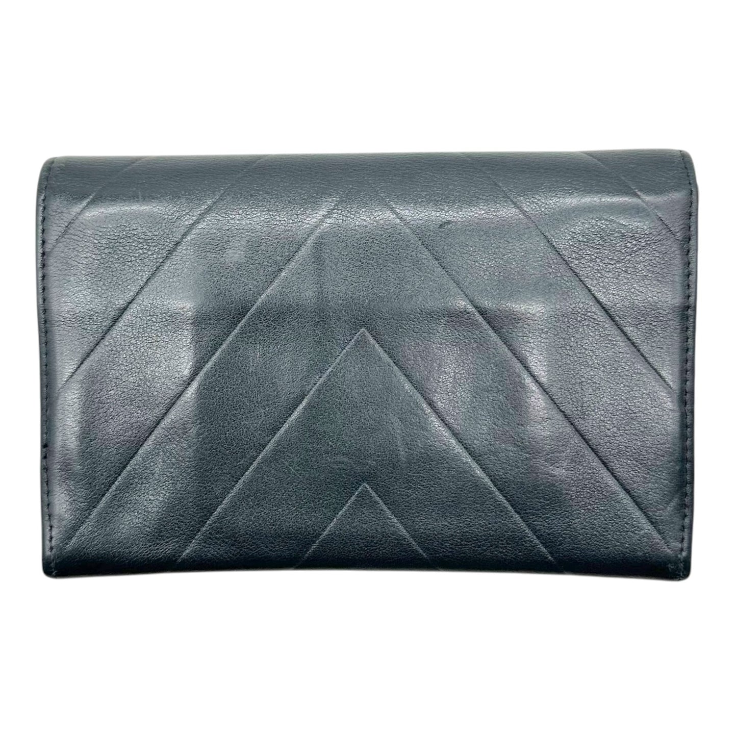 Chanel Black Leather Chevron Wallet