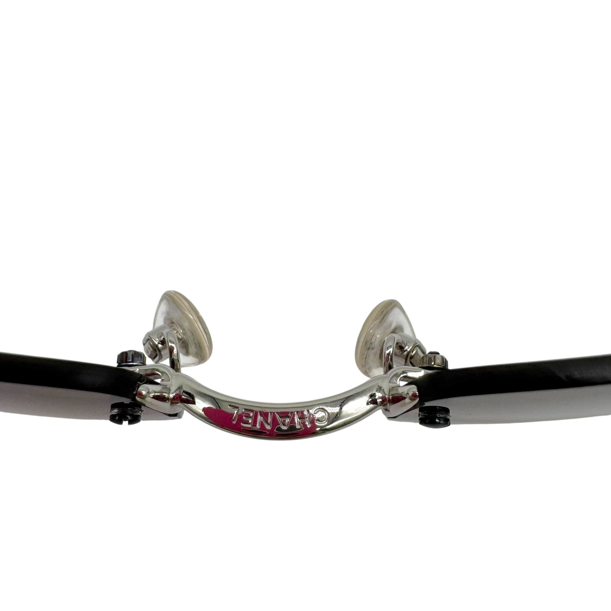 Chanel Rimless Oval Sunglasses Gray Gradient Lenses