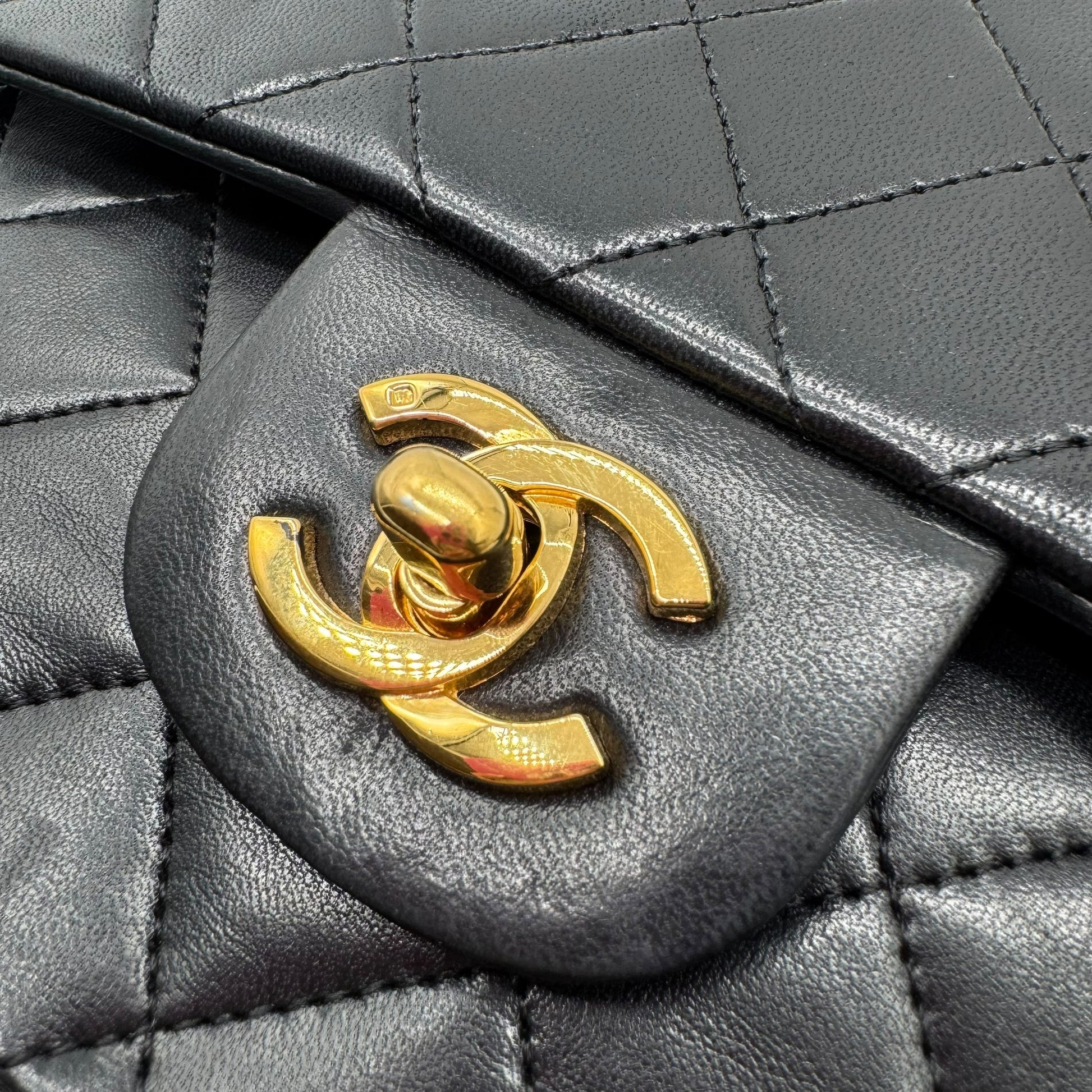 Chanel Black Matelasse Lambskin Small Classic Flap Bag 1989-91 - Outfit Repeater