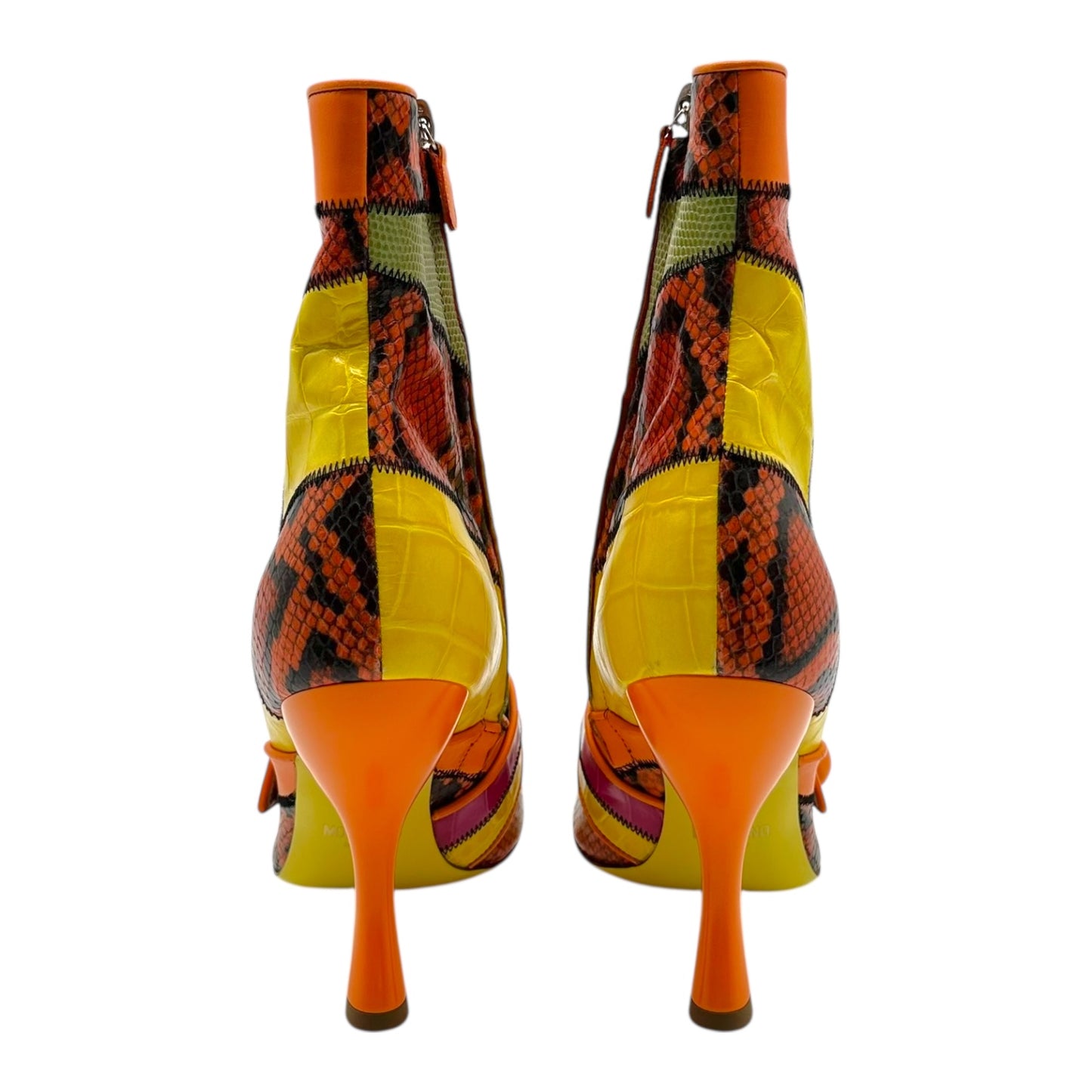 Moschino Multicolor Patchwork Leather Ankle Boots - Outfit Repeater