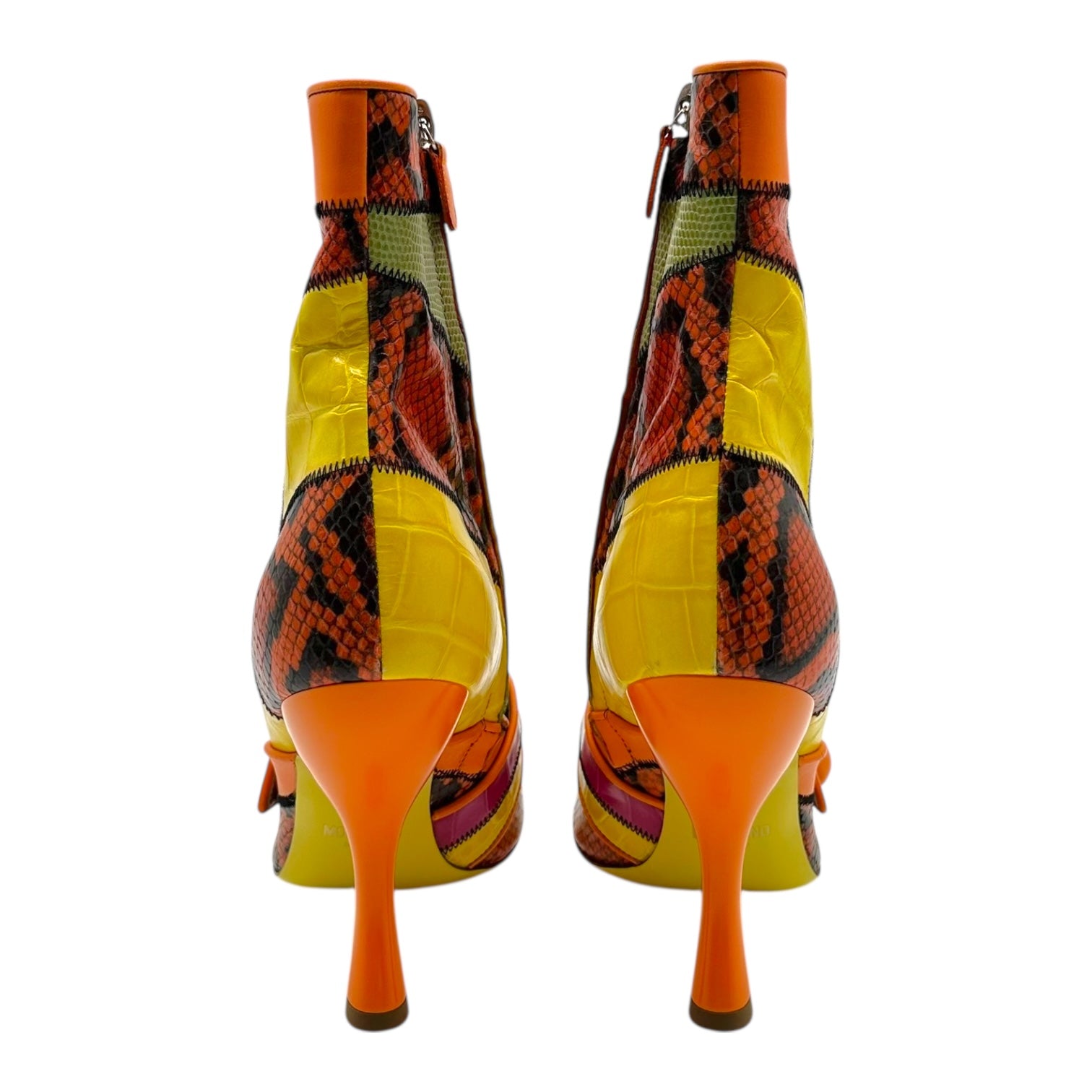 Moschino Multicolor Patchwork Leather Ankle Boots - Outfit Repeater