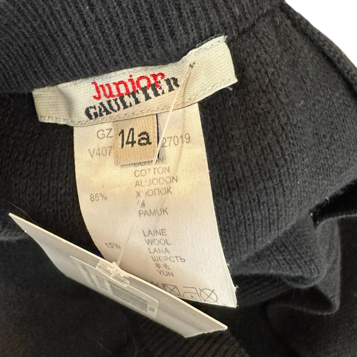 Jean Paul Gaultier Knit Logo Mini Skirt Black White