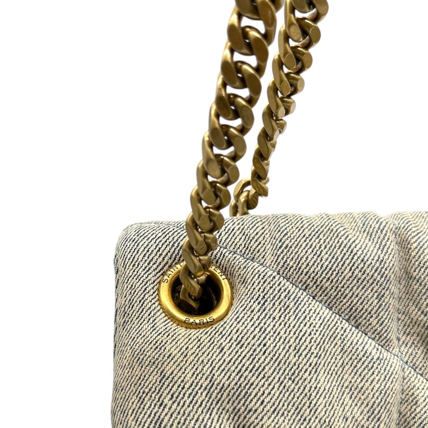 Saint Laurent Paris Medium Denim Puffer Bag