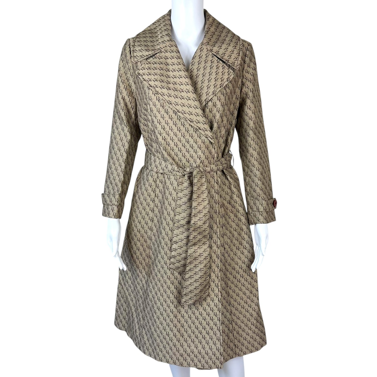 Bottega Veneta BV Tan Monogram Trench Coat