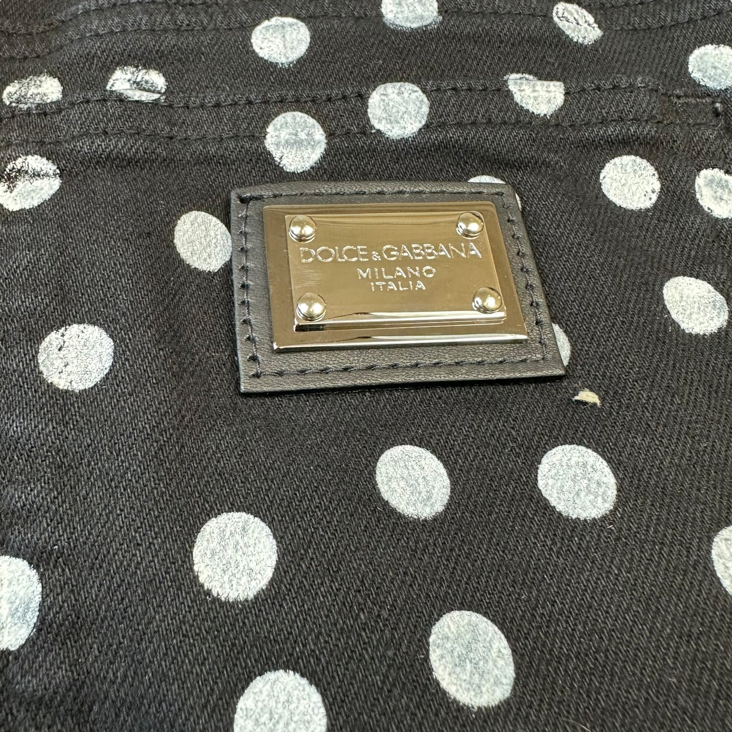 Dolce & Gabbana Black & White Polka Dot Print Capris