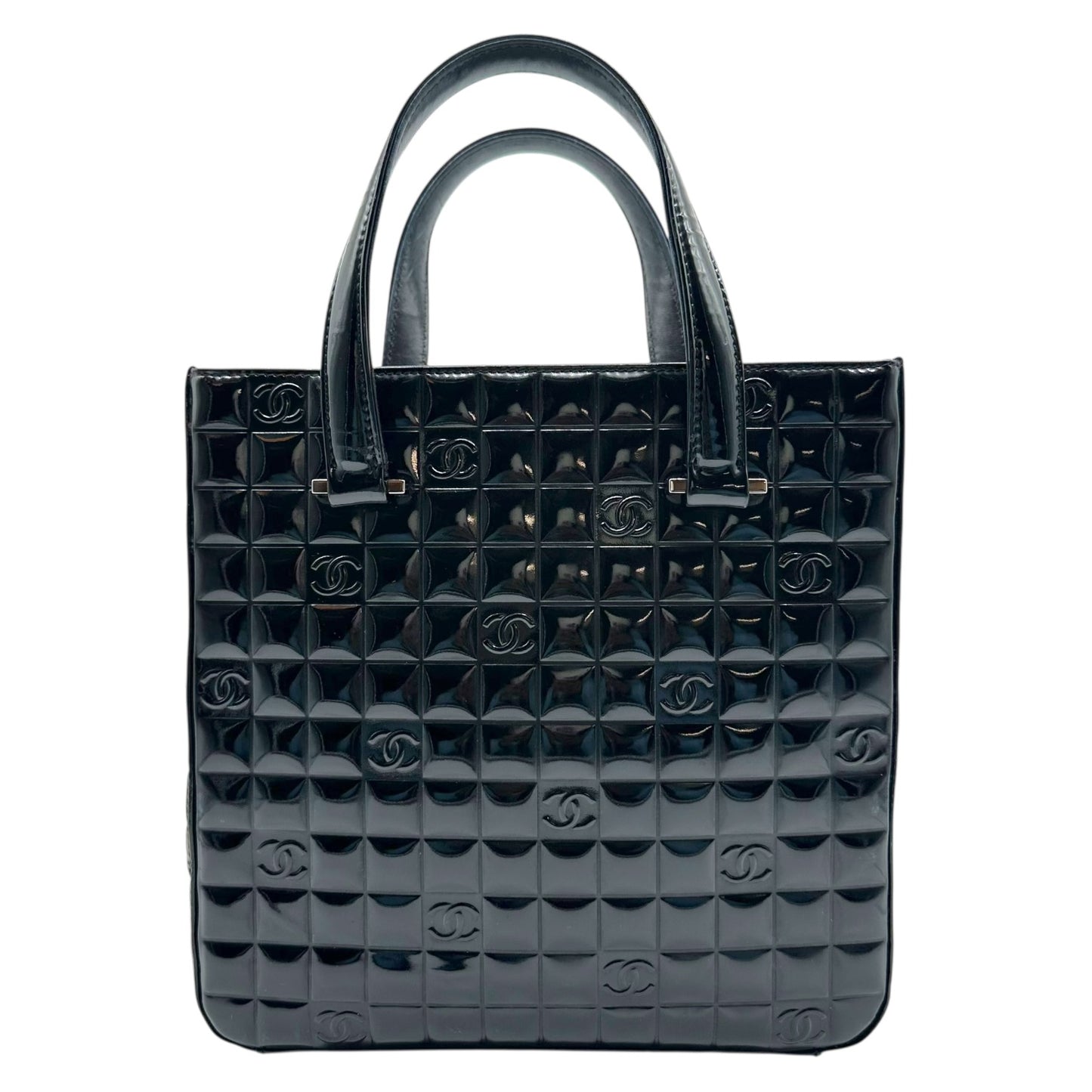 Chanel Black Patent Chocolate Bar & CC Logo Mini Tote Bag 2002-03