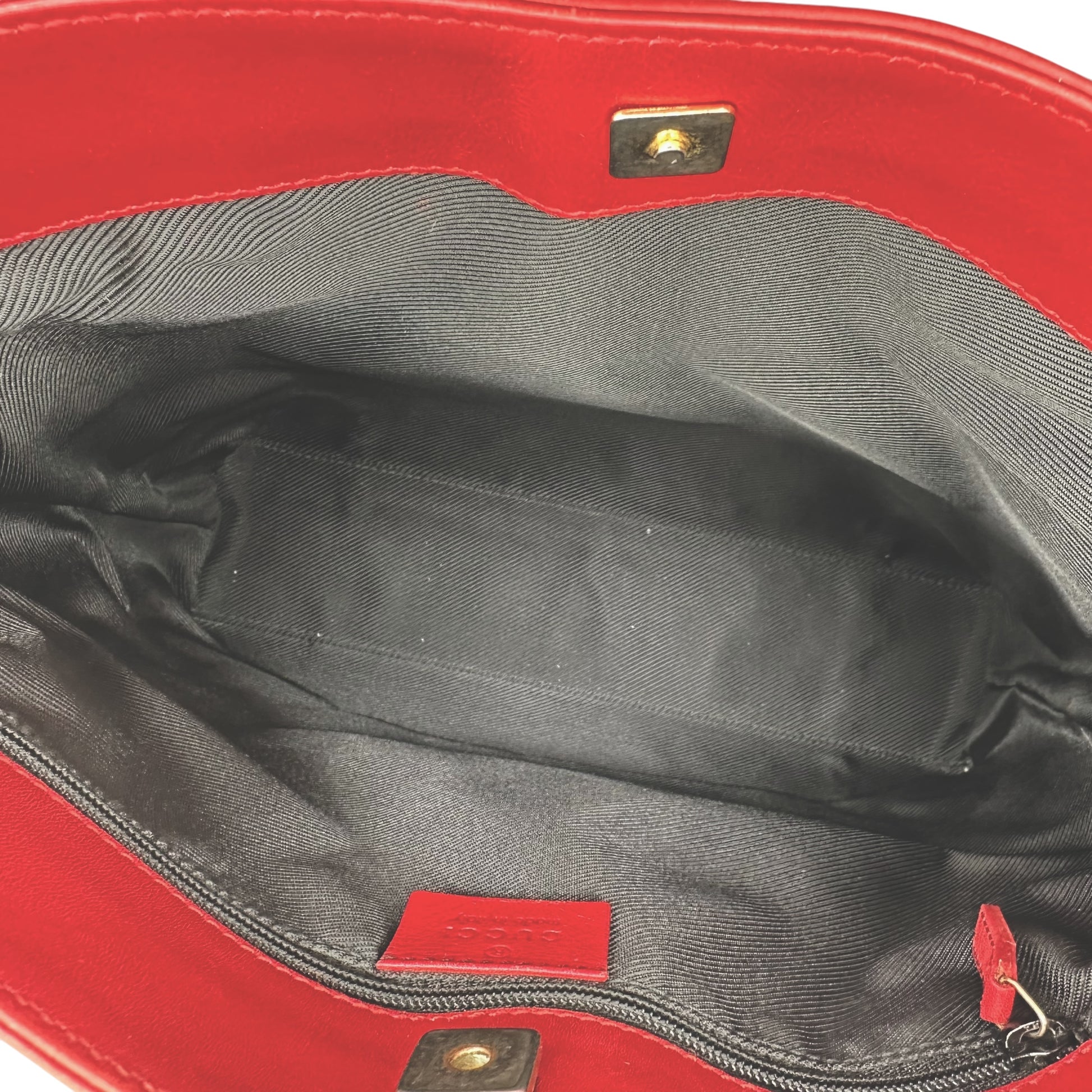 Gucci Gray Monogram Red Trim Tote Bag - Outfit Repeater