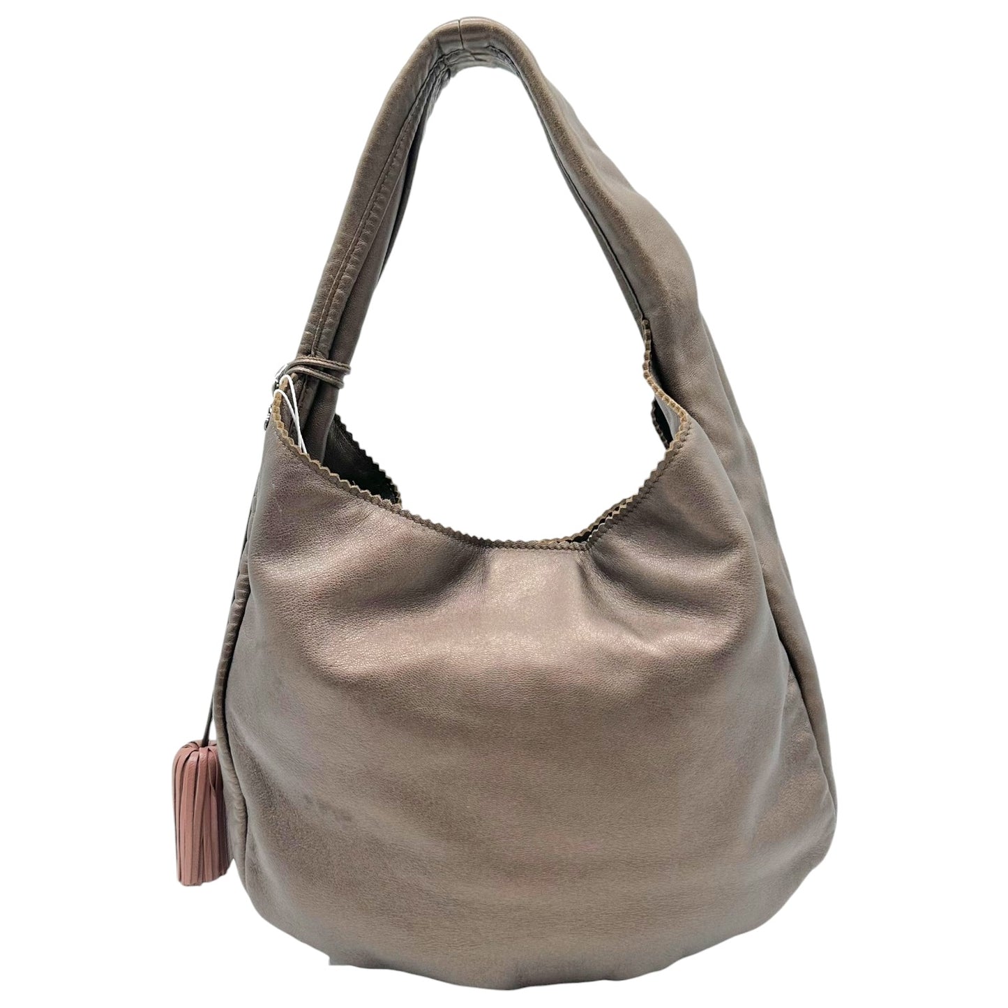Loewe Brown Metallic Lambskin Bucket Shoulder Bag w/ Fringe Charms