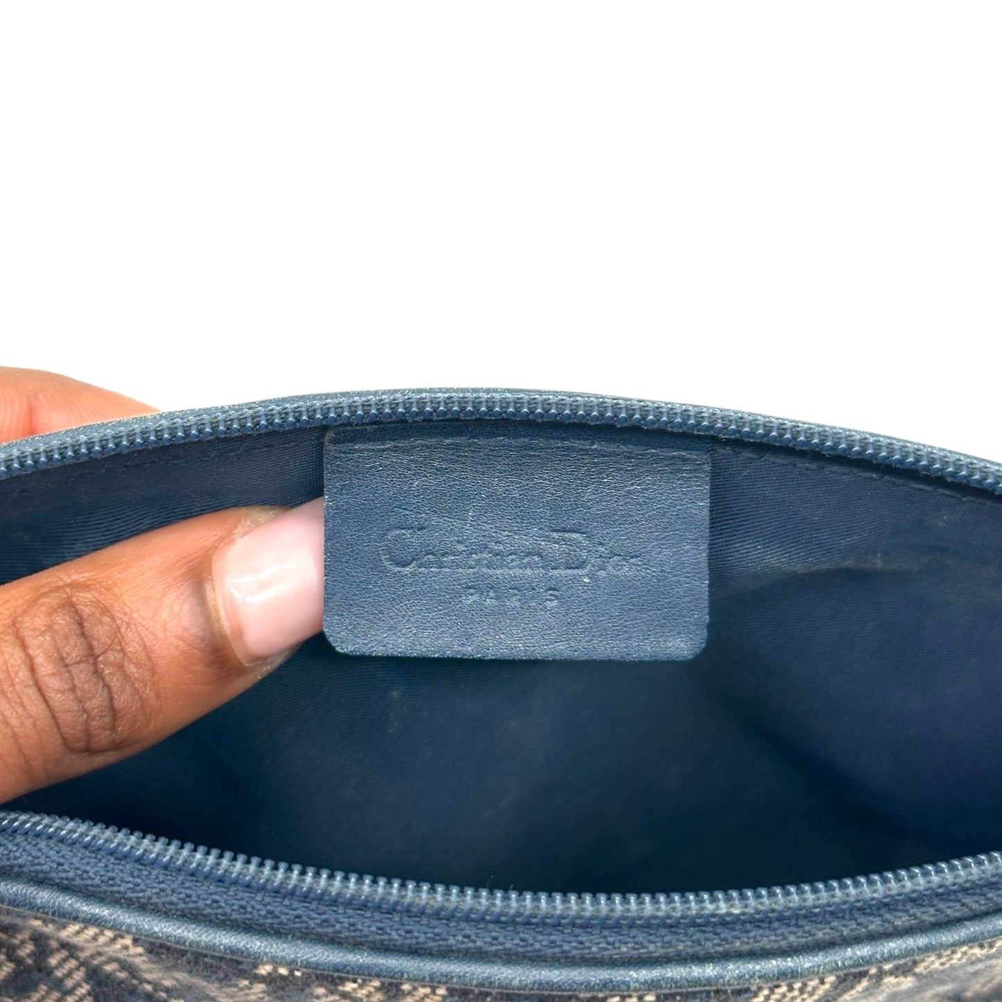 Christian Dior Navy Blue Trotter Monogram Canvas Cosmetic Pouch