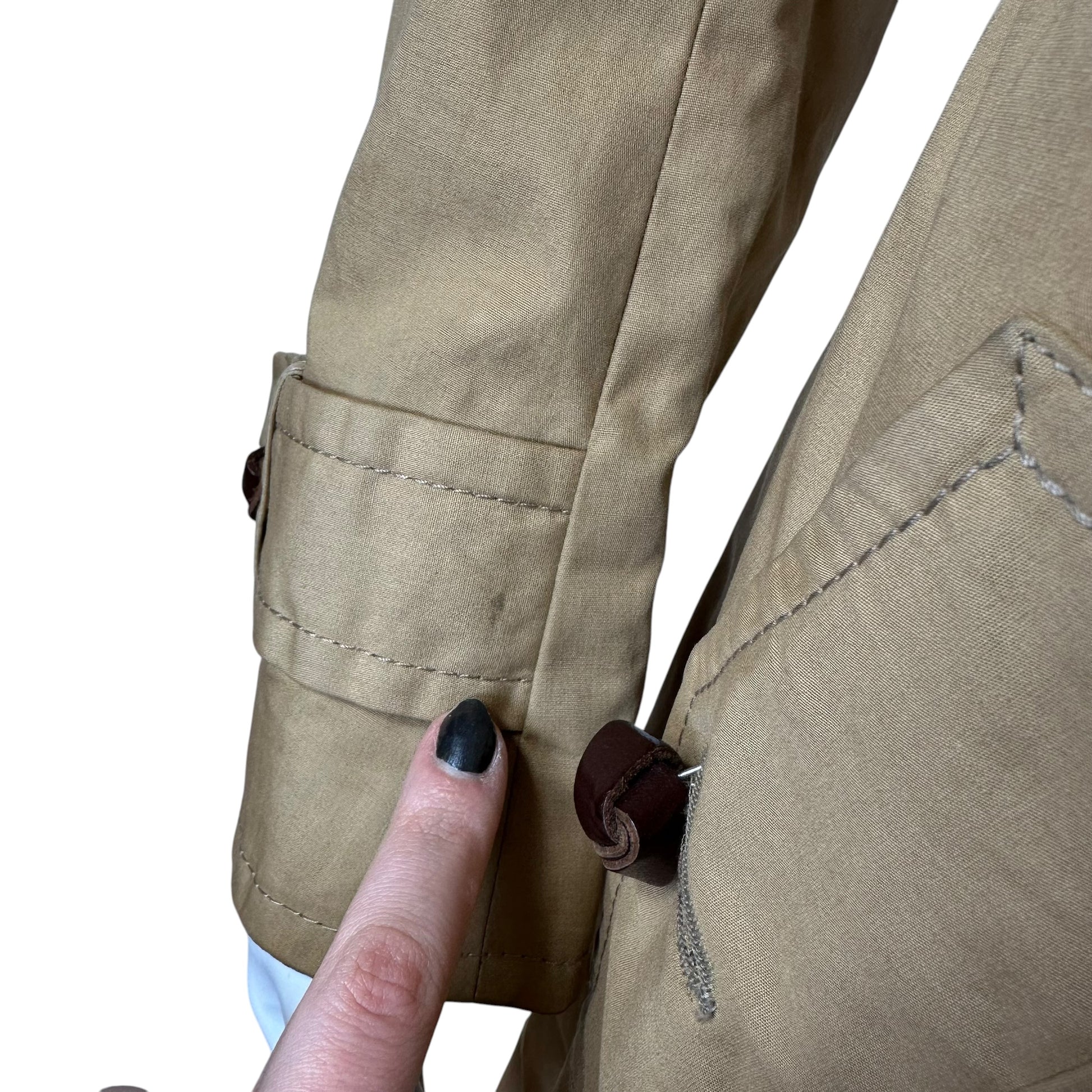 Dsquared2 Beige Trench Coat With Woven Leather Buttons